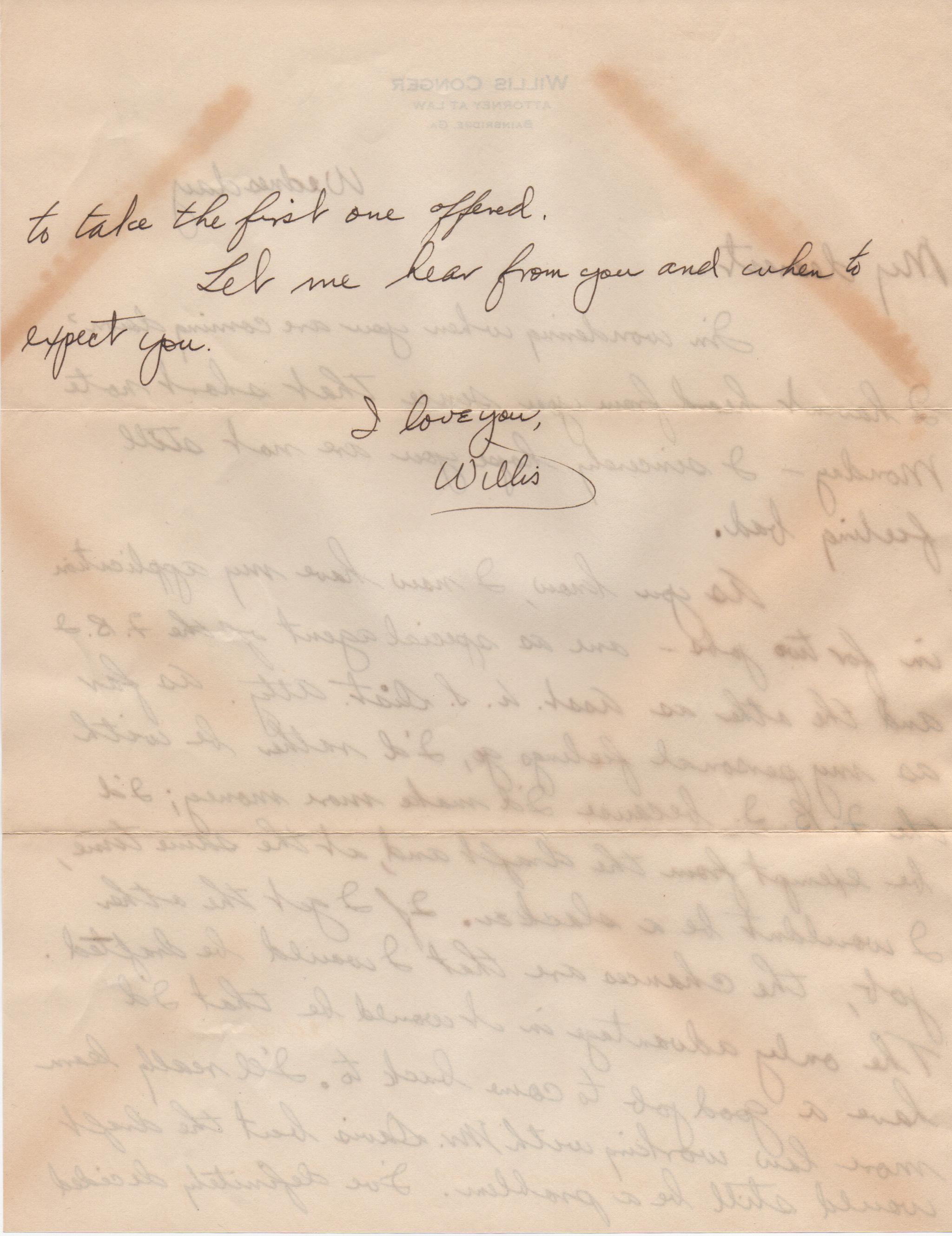 July 2, 1941: Back of letter