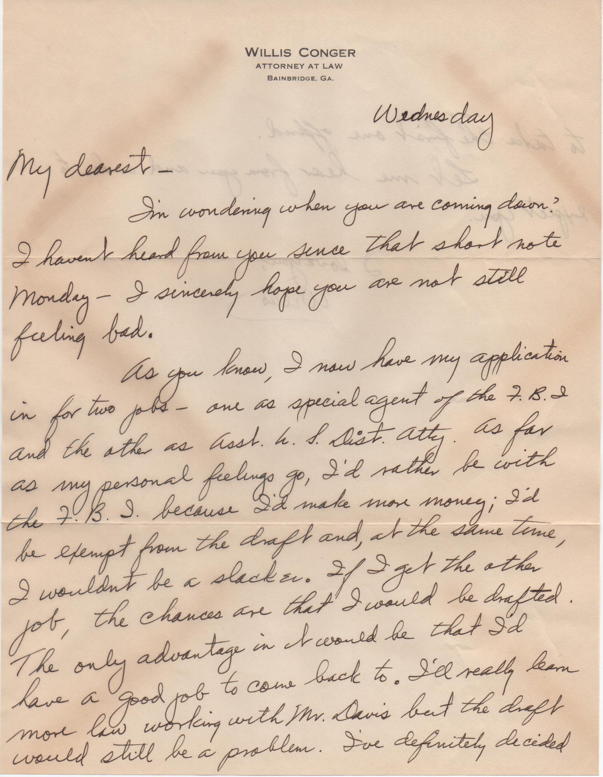 July 2, 1941: Front of letter