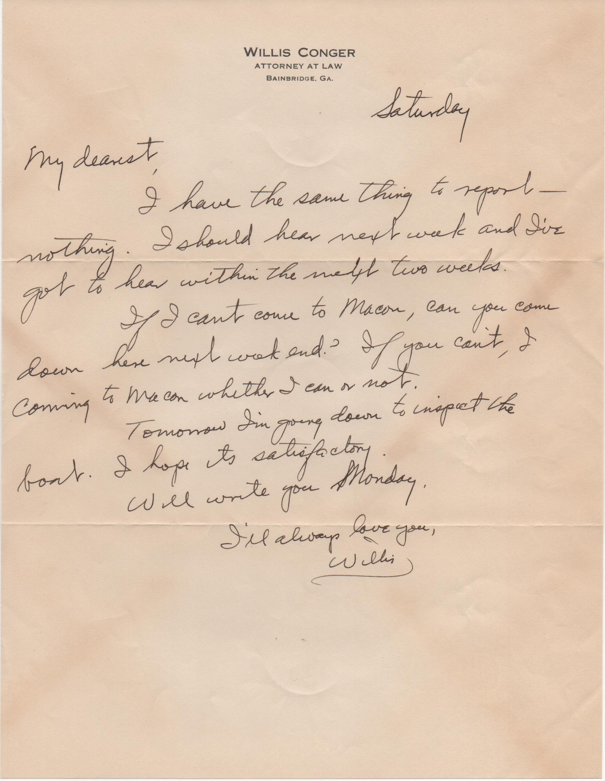 August 2, 1941: Front of letter