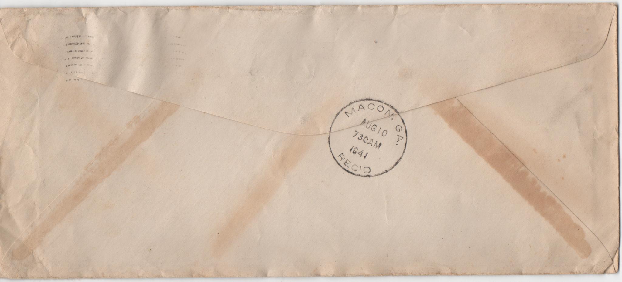 August 9, 1941: Back of envelope