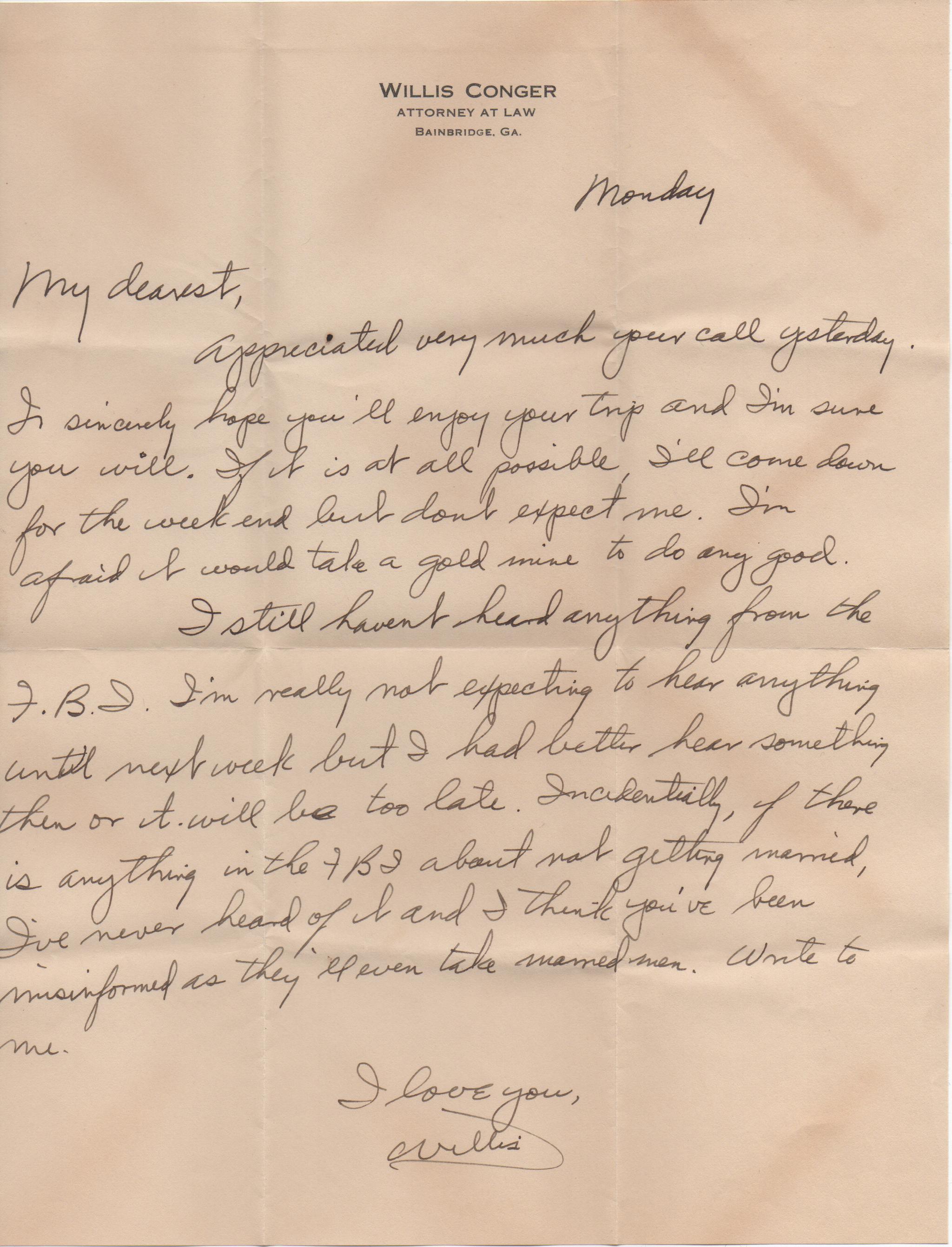 August 11, 1941: Front of letter