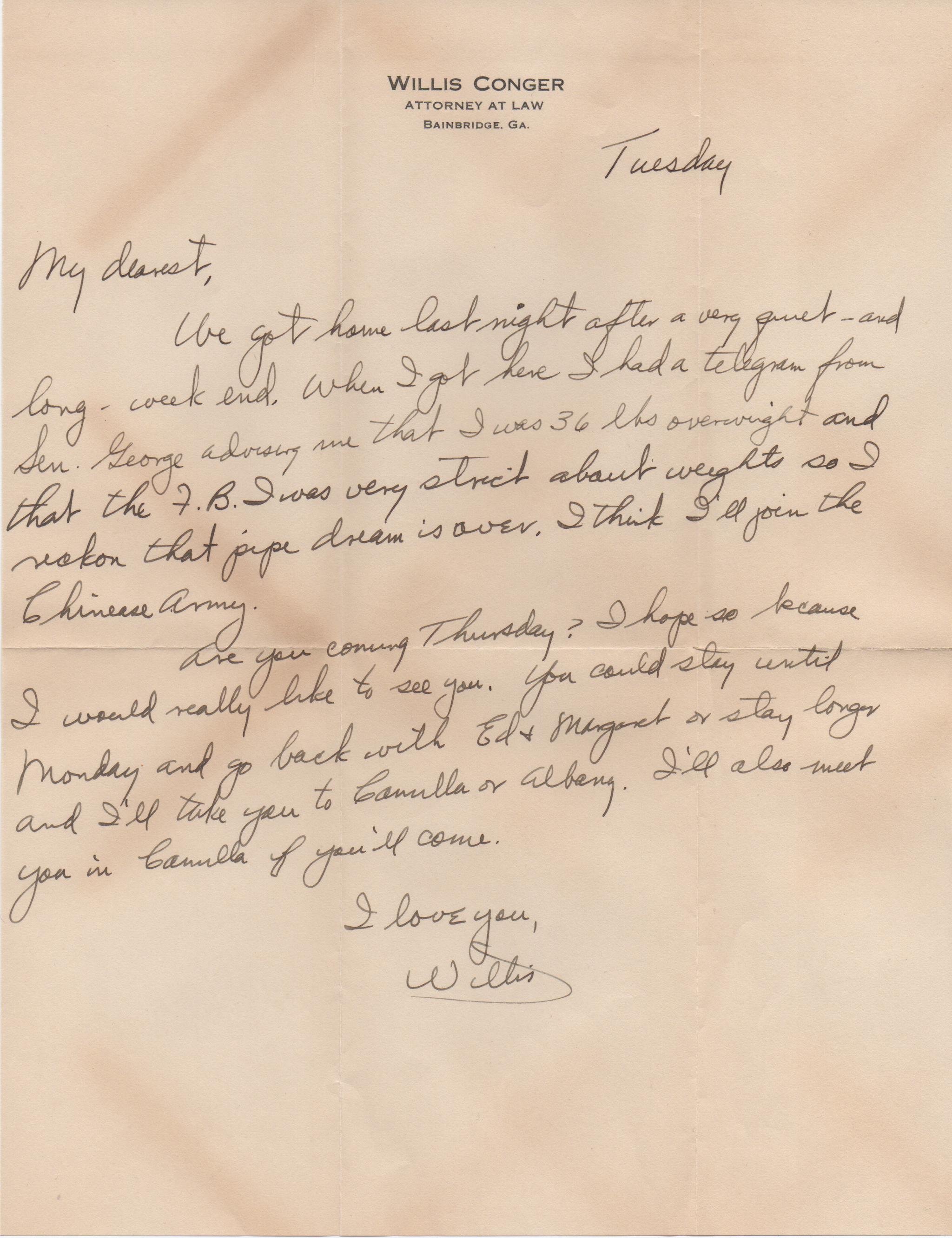 August 27, 1941: Front of letter