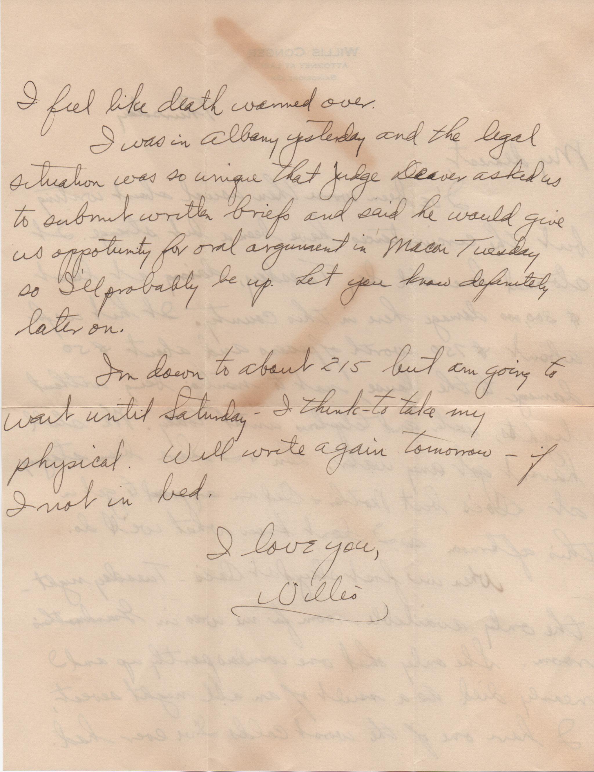 October 9, 1941: Back of letter