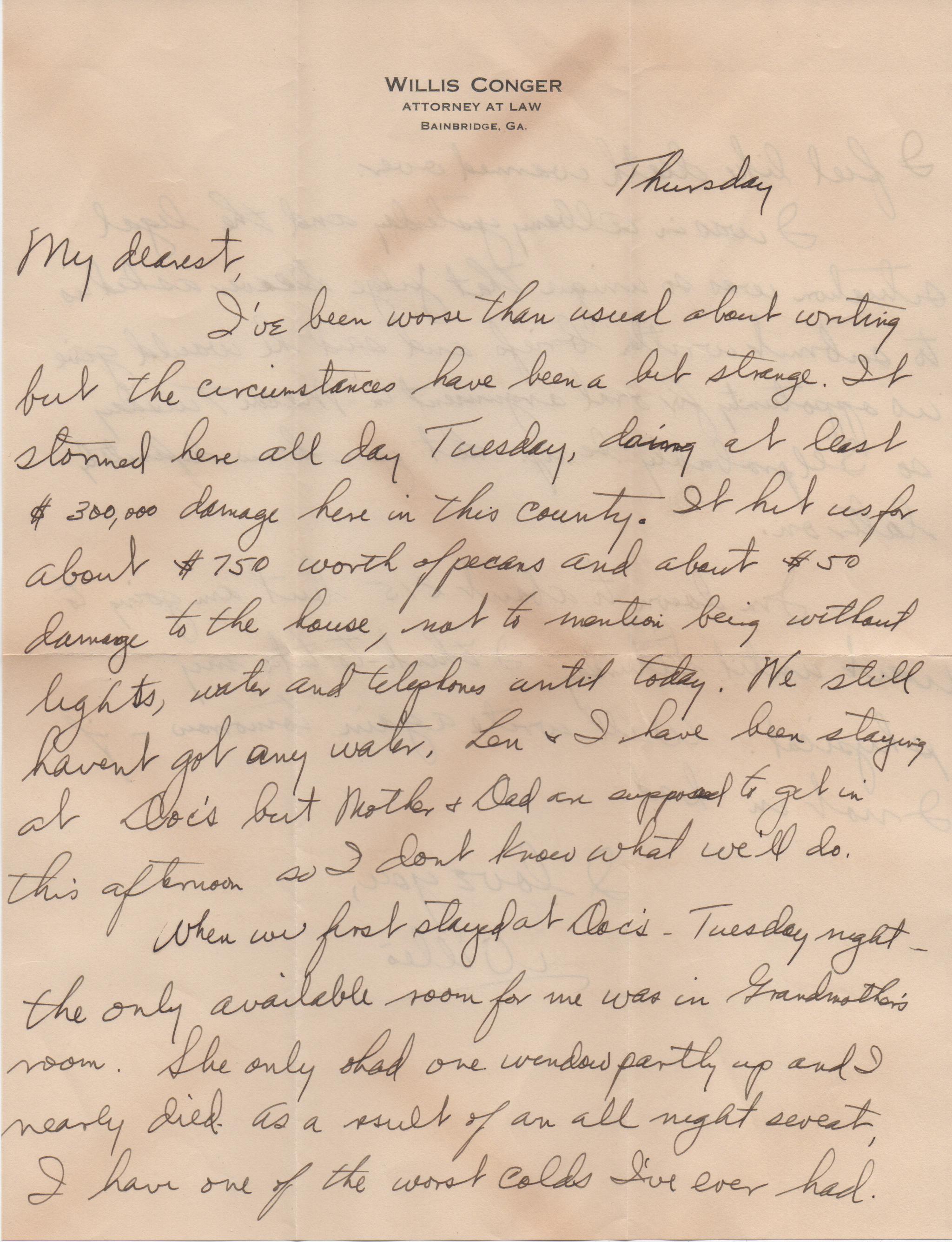 October 9, 1941: Front of letter