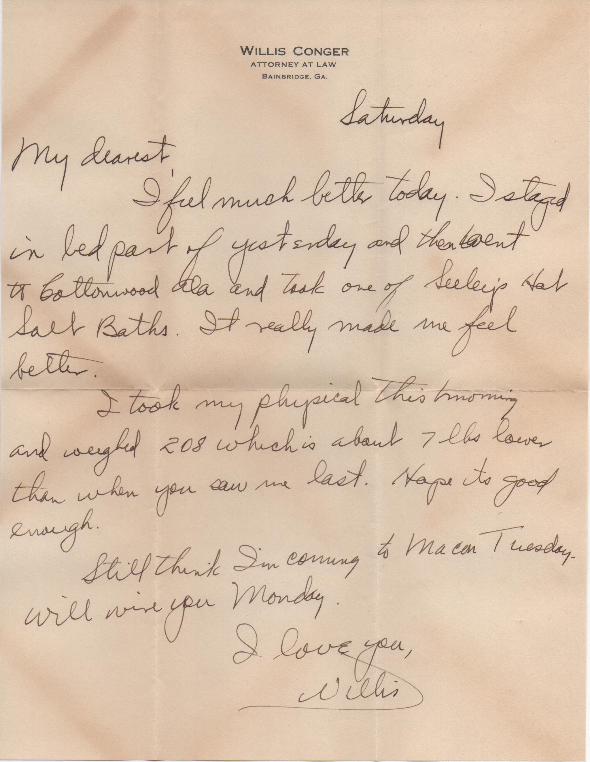 Letter dated October 10, 1941