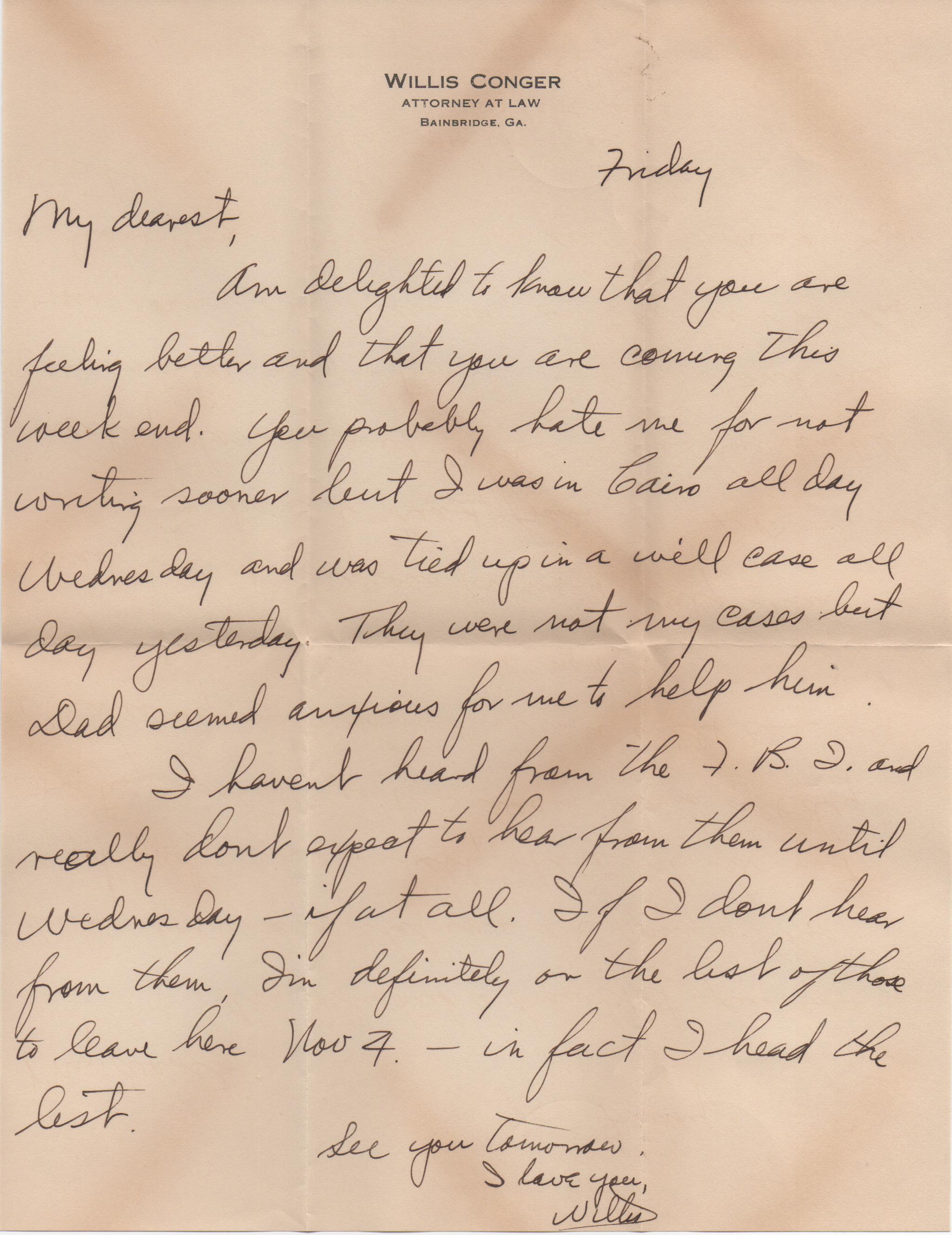 October 17, 1941: Front of letter