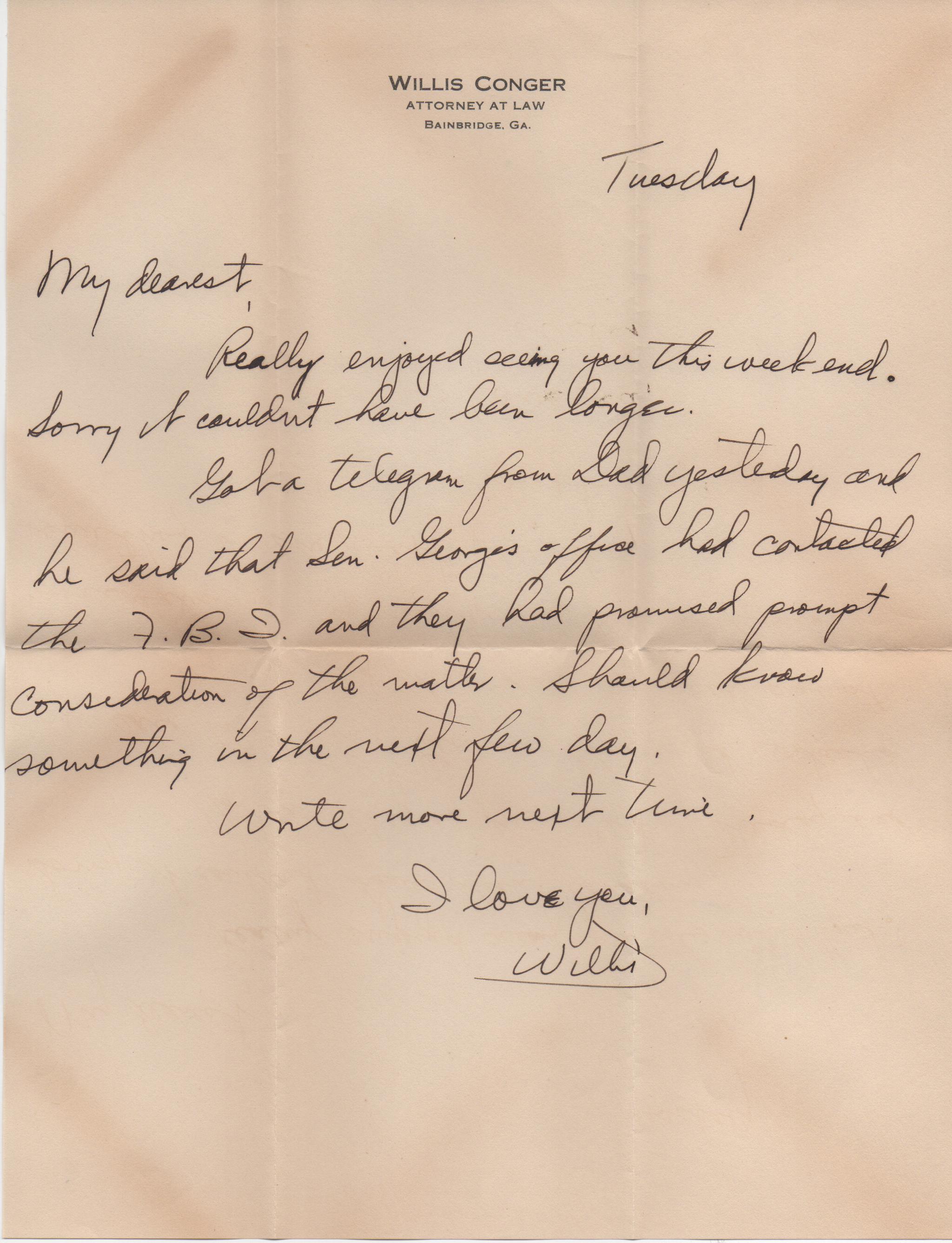 October 21, 1941: Front of letter