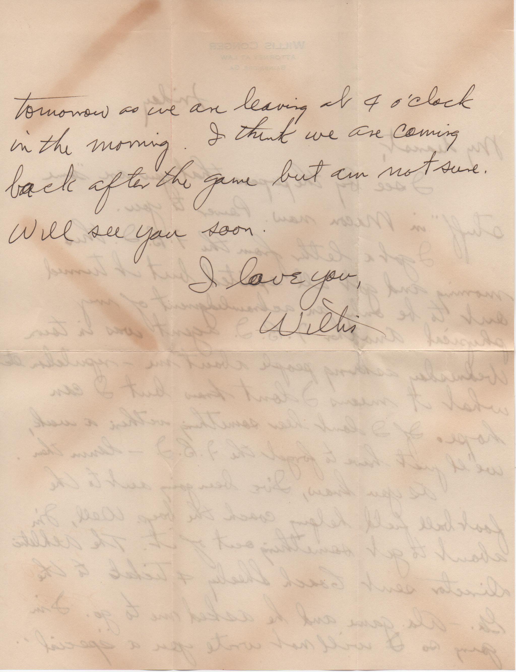 October 24, 1941: Back of letter