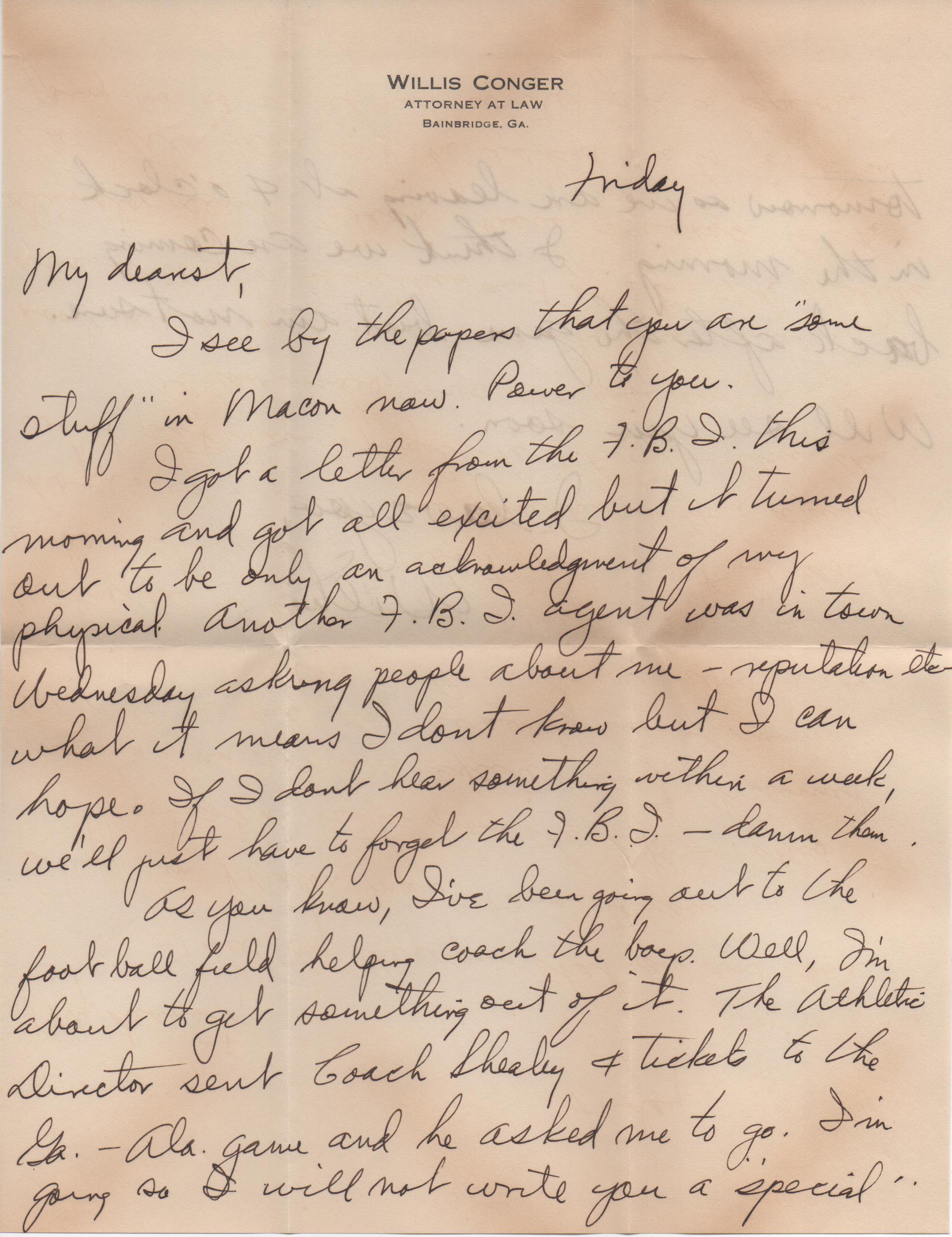 October 24, 1941: Front of letter