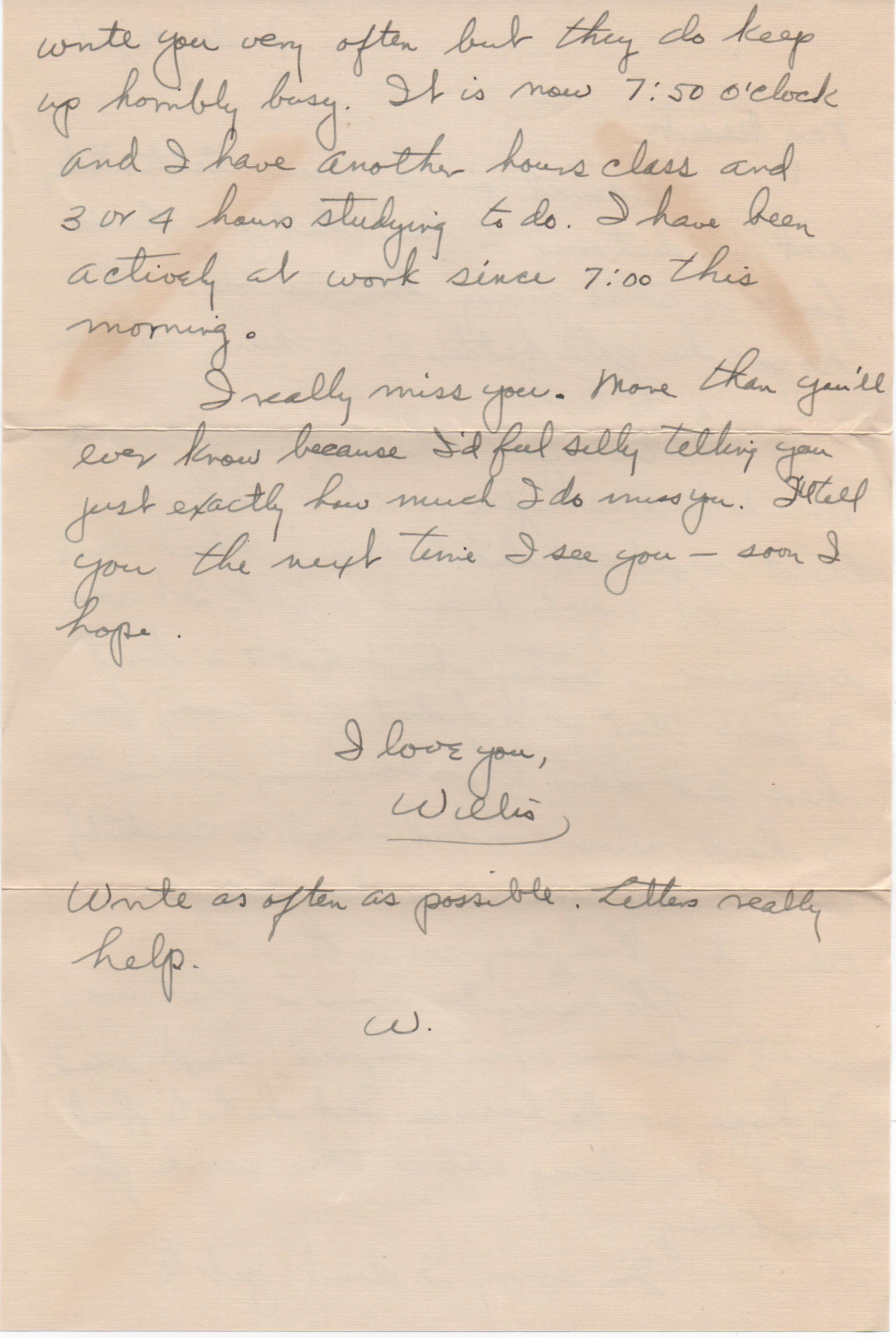 November 21, 1941: Back of letter