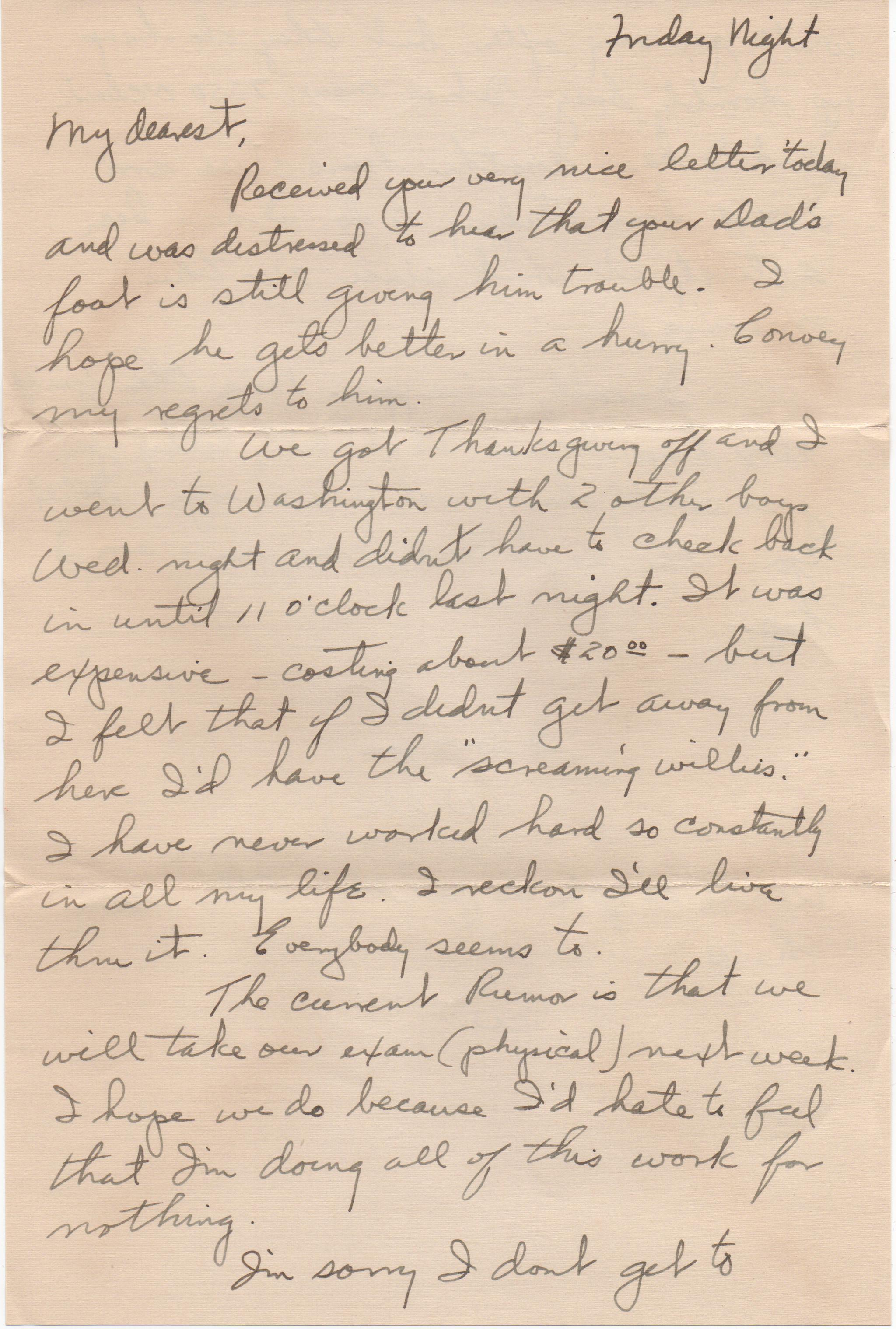 November 21, 1941: Front of letter