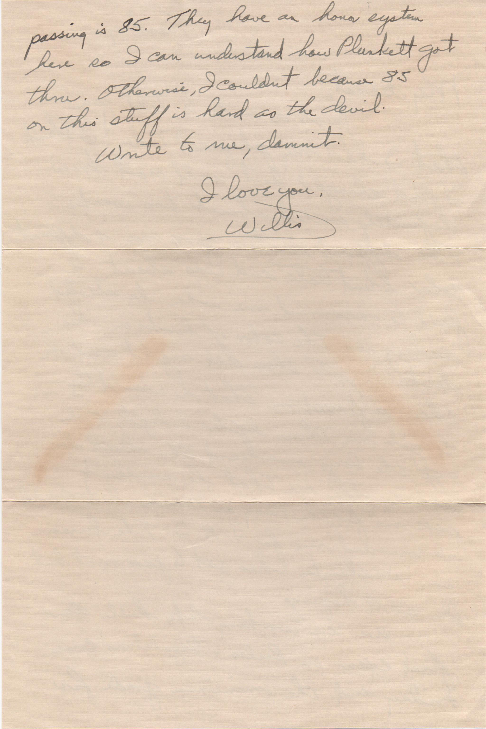 November 25, 1941: Back of letter