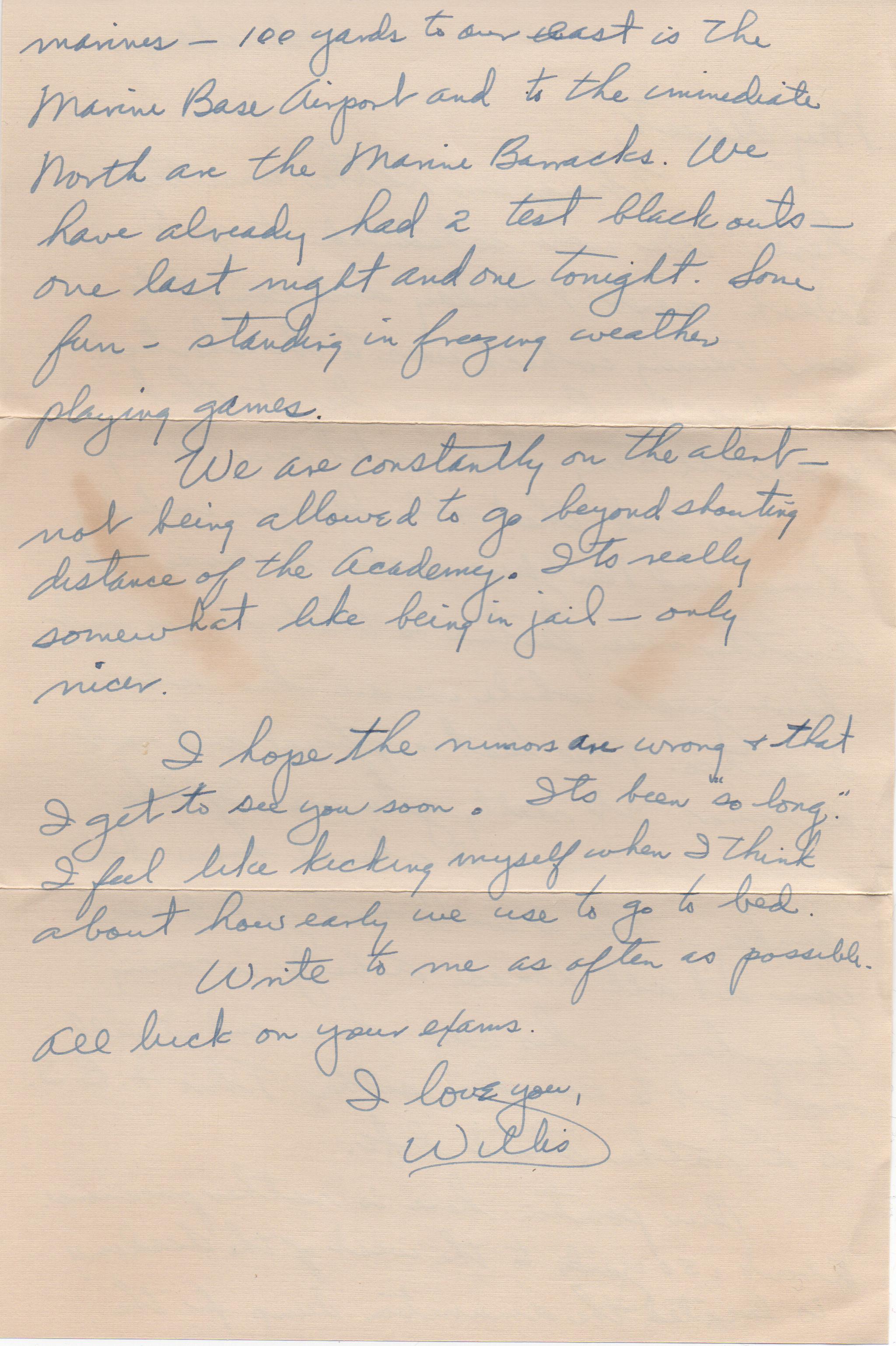 December 11, 1941: Back of letter