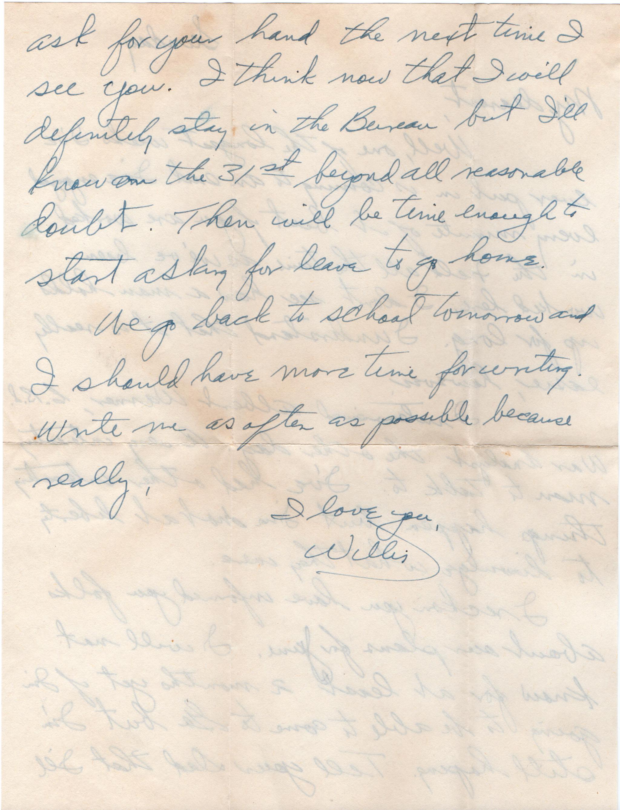 January 12, 1942: Back of letter