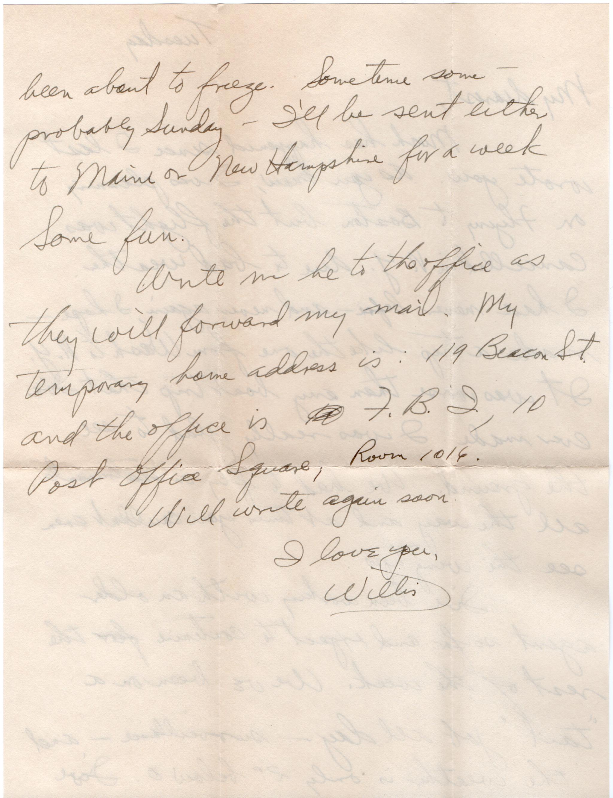 February 3, 1942: Back of letter