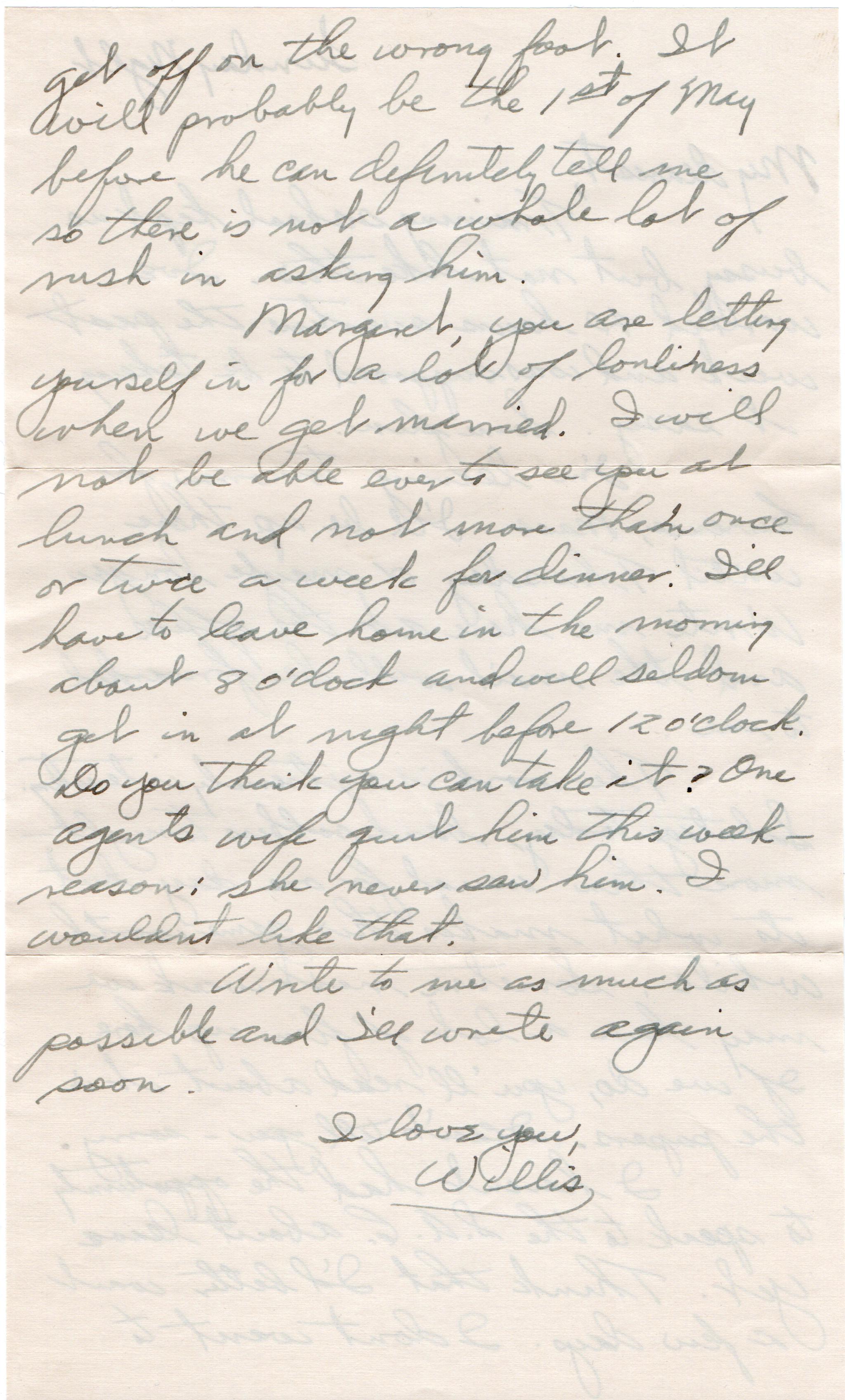 February 9, 1942: Back of letter