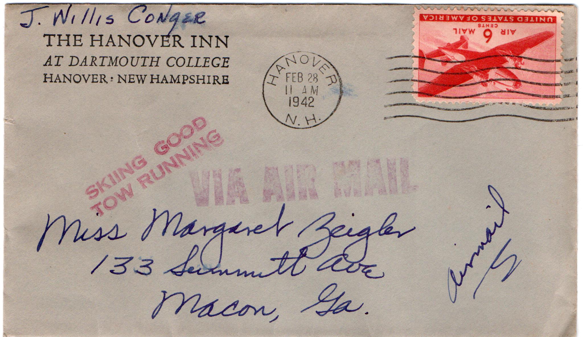 February 28, 1942: Front of envelope