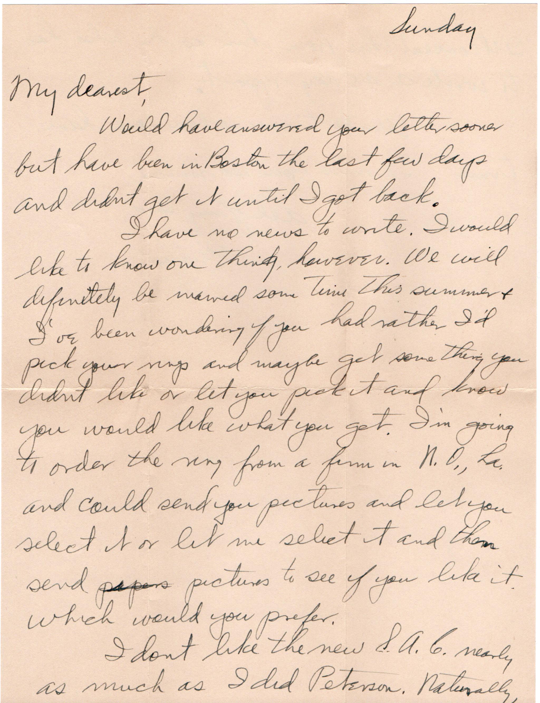 March 29, 1942: Front of letter