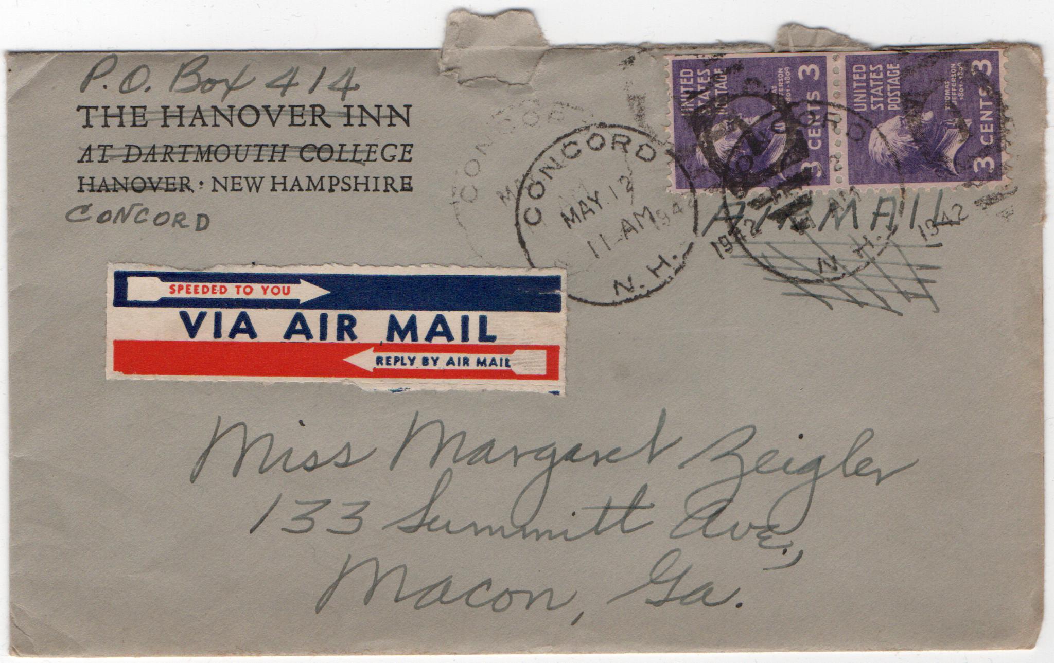 May 12, 1942: Front of envelope