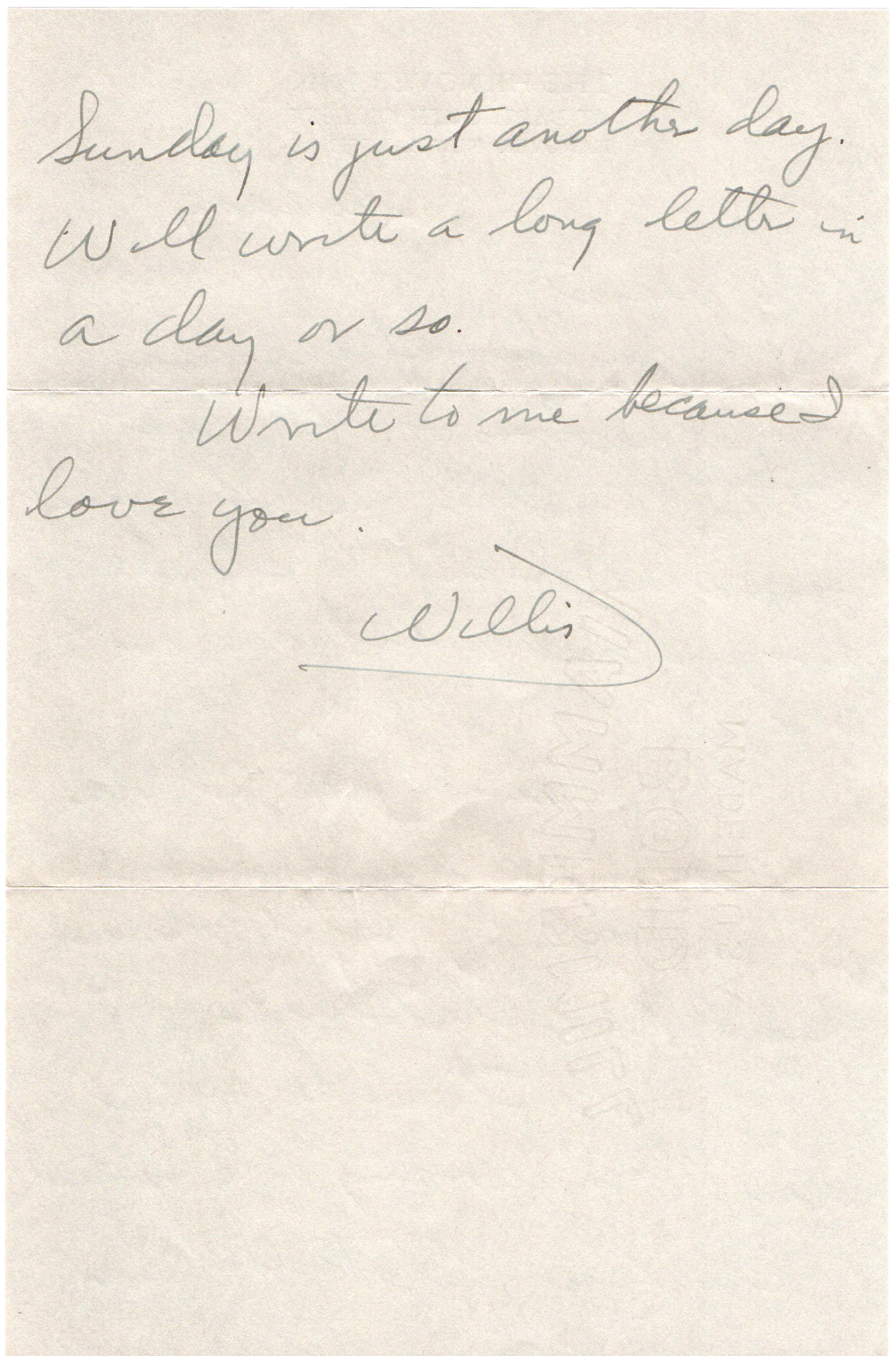 May 17, 1942: Back of letter