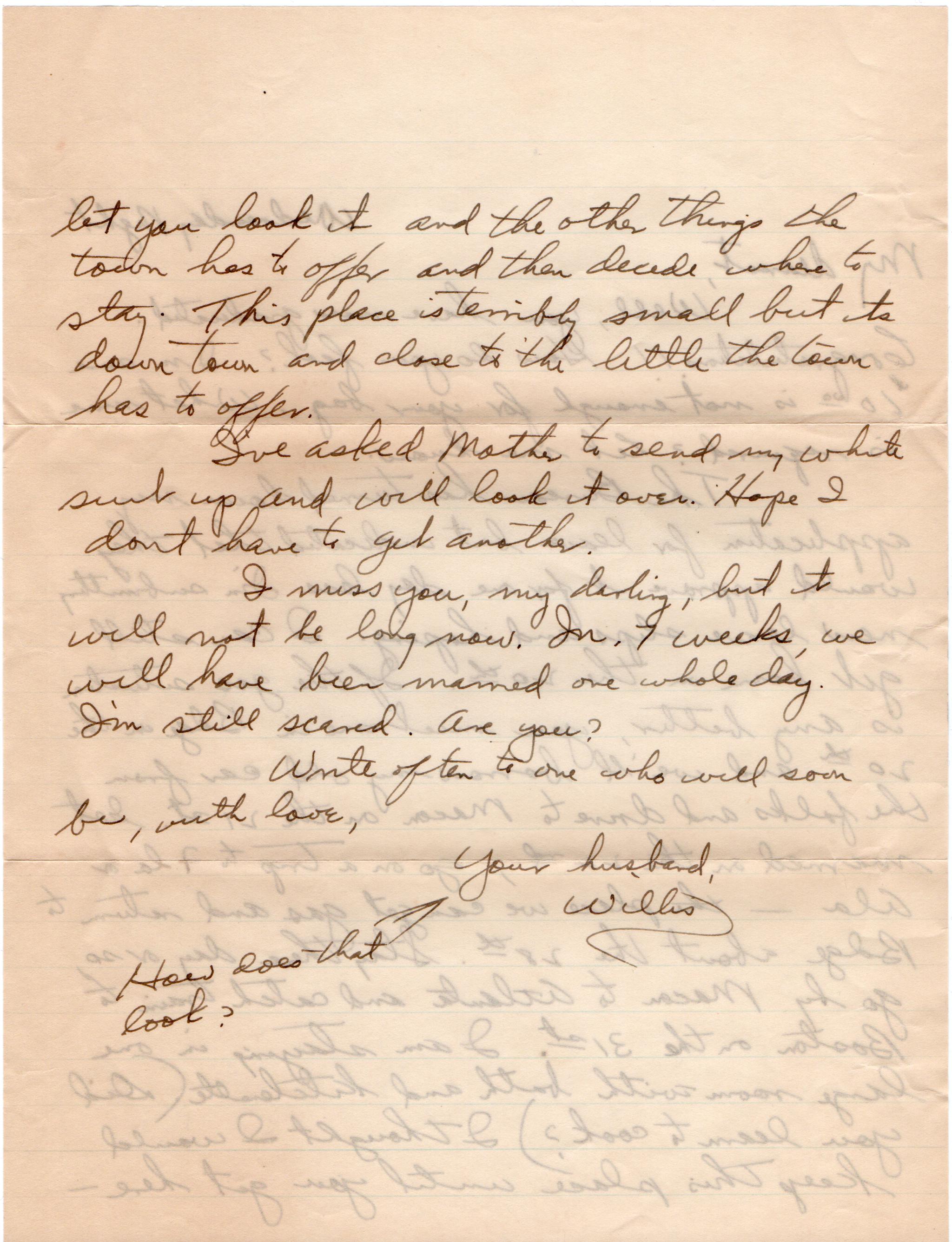 June 4, 1942: Back of letter