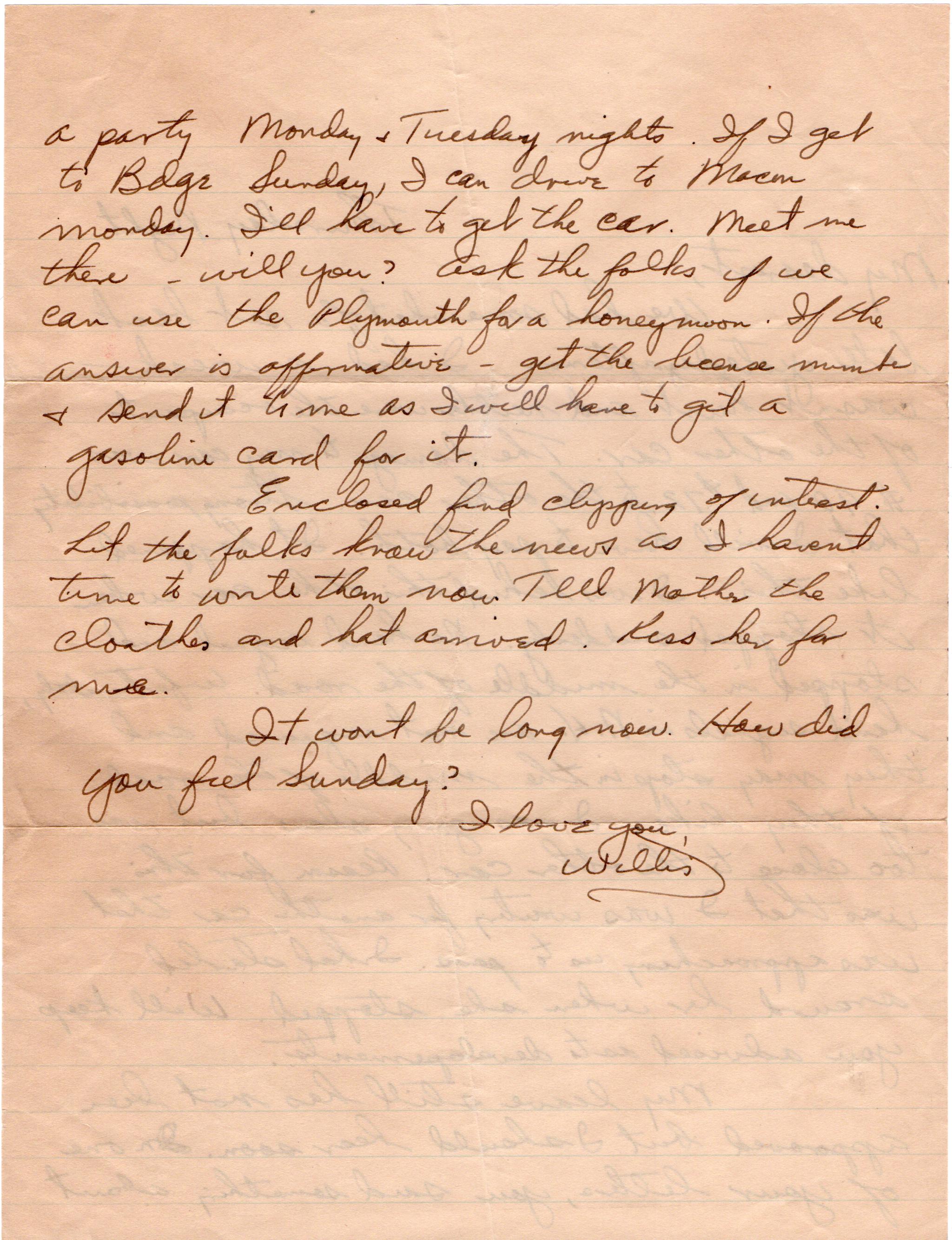 July 5, 1942: Back of letter