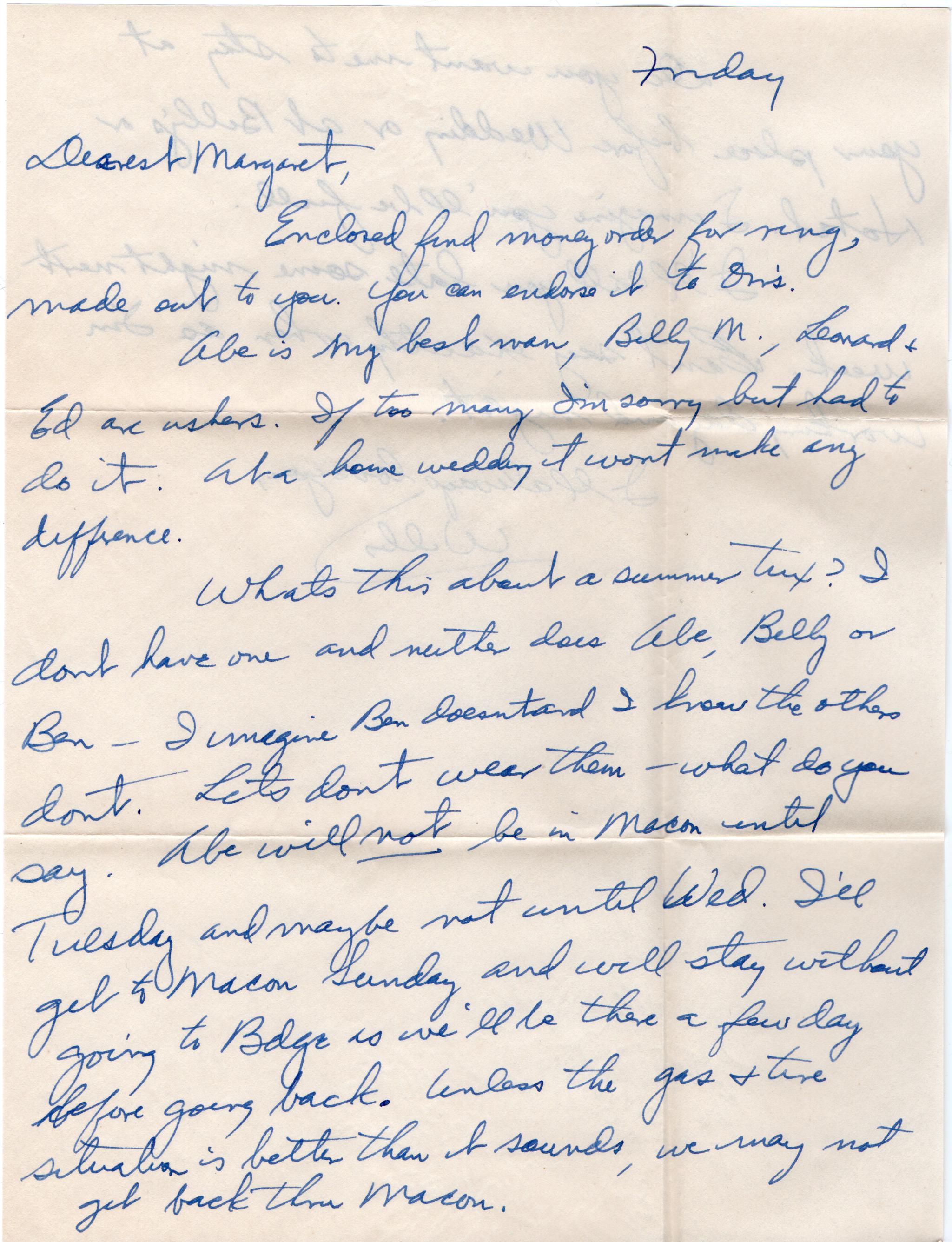 July 11, 1942: Front of letter