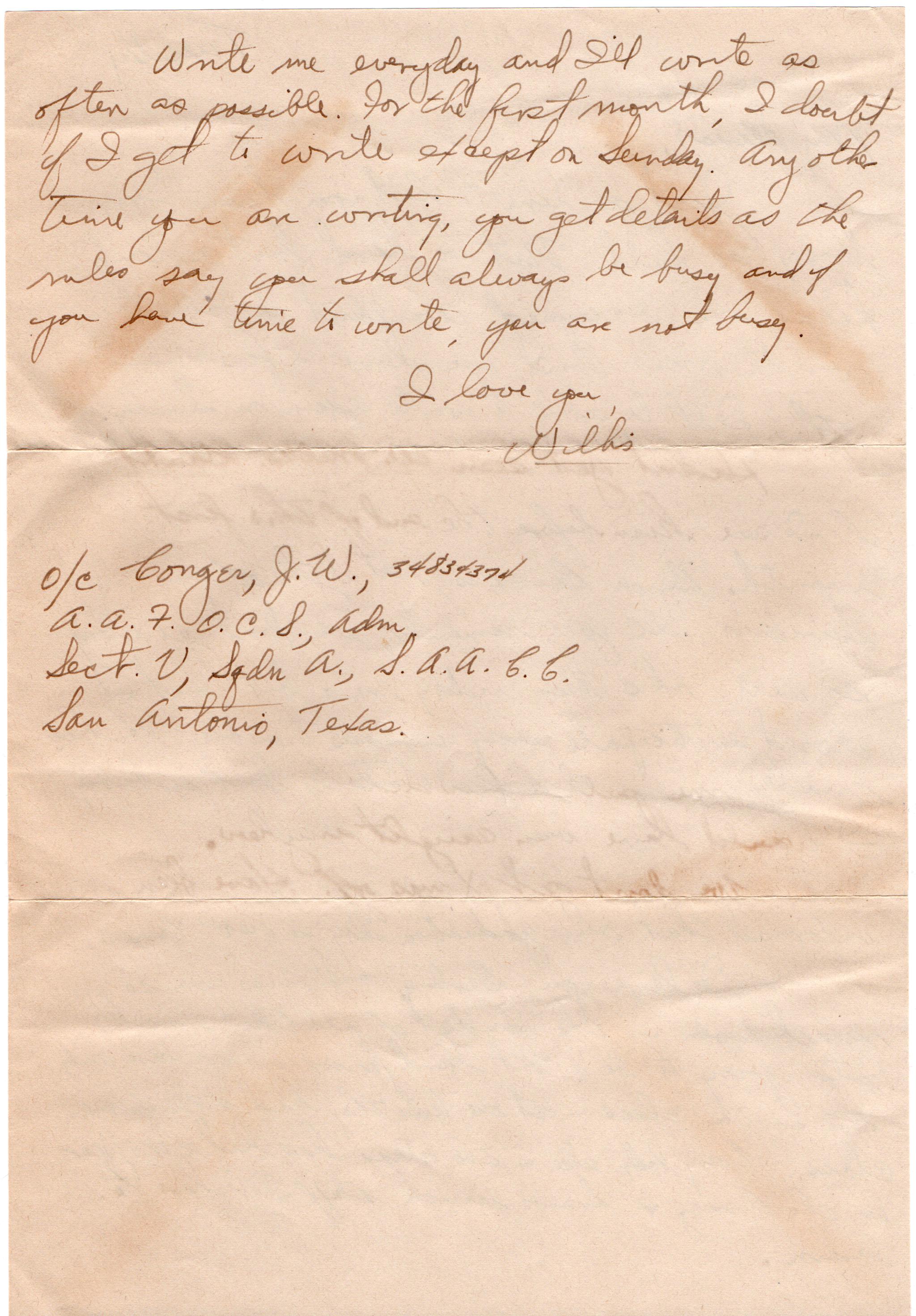 October 4, 1944: Back of letter