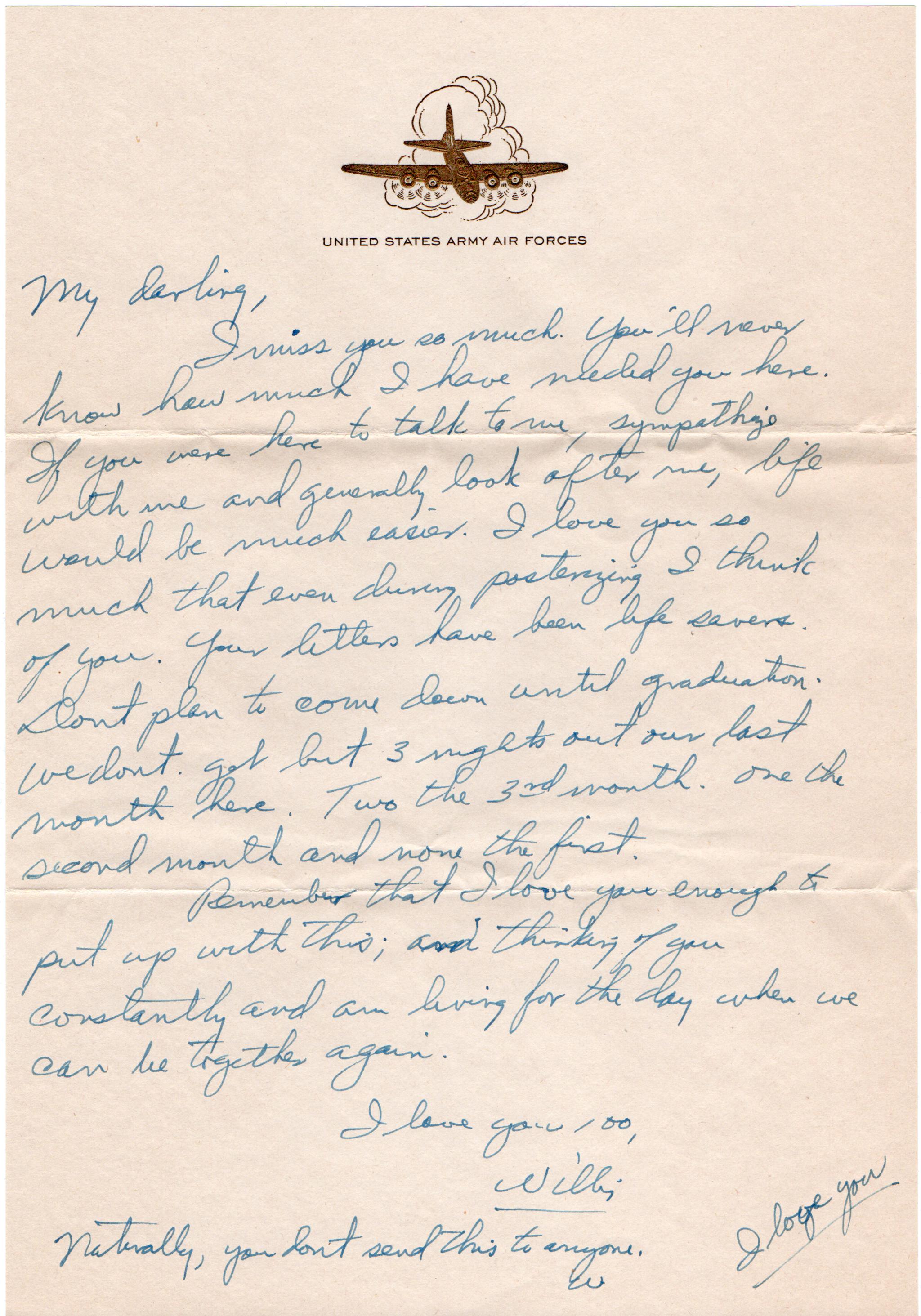 October 9, 1944: Front of letter