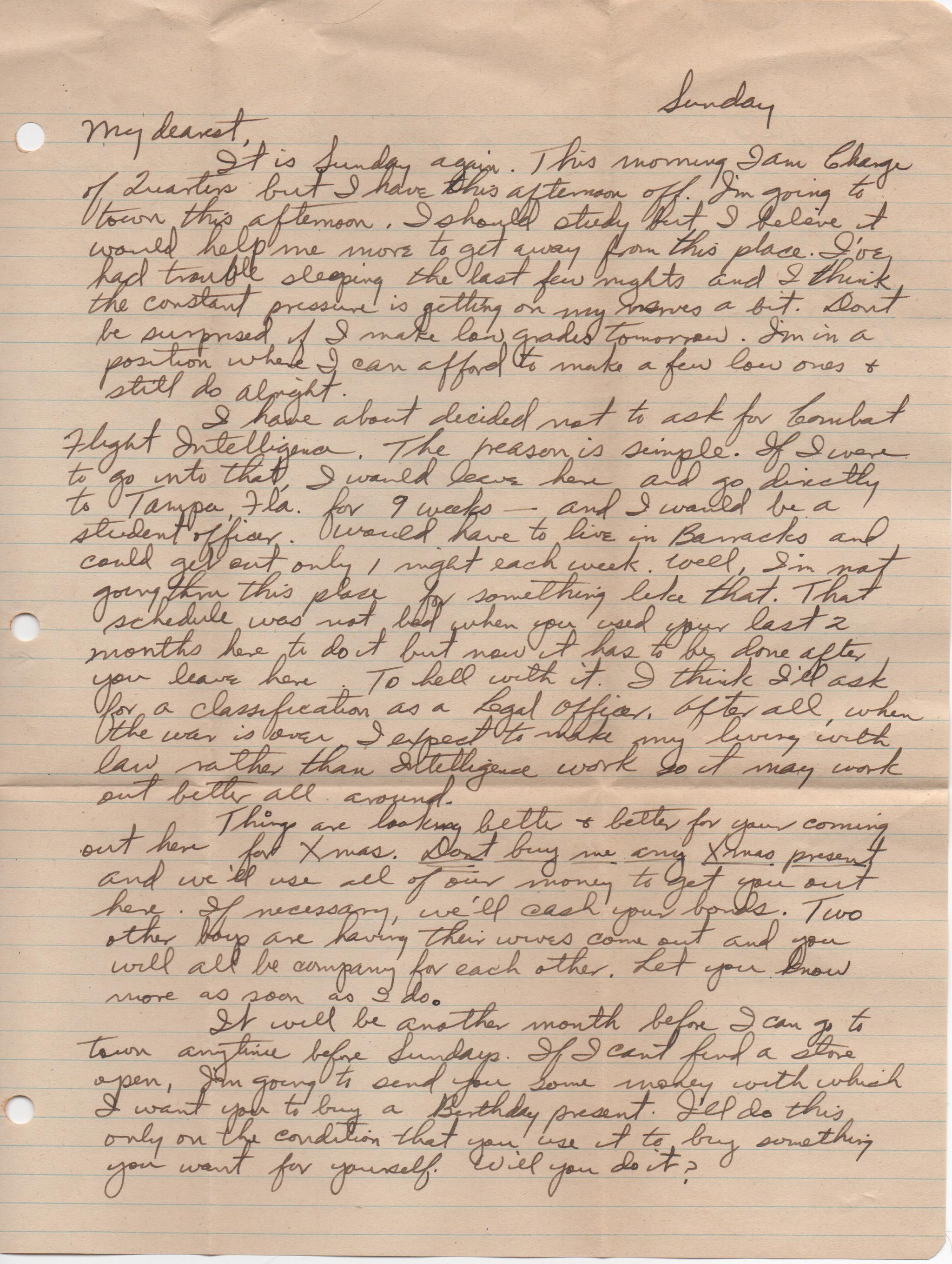 November 6, 1944: Front of letter