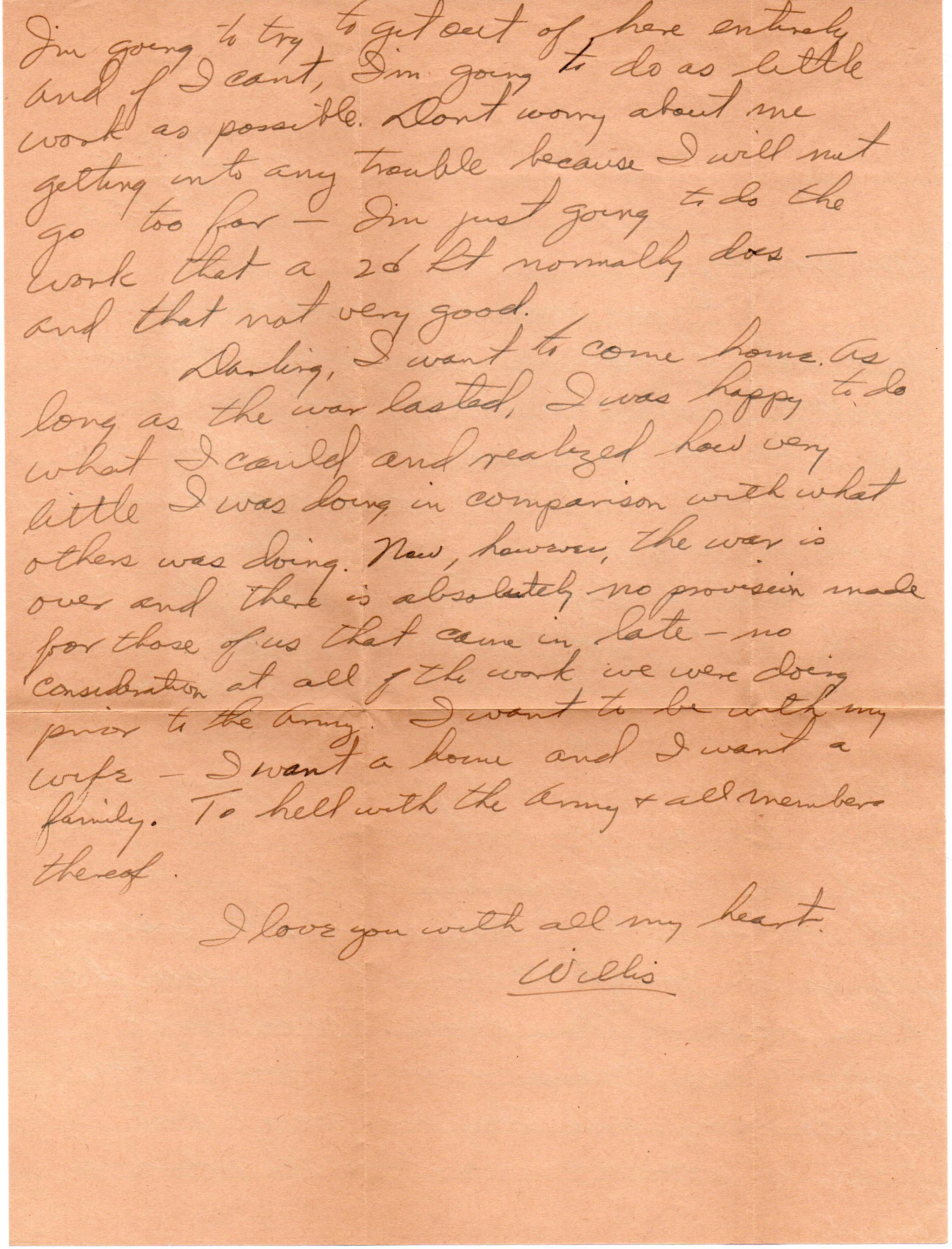 September 28, 1945: Back of letter