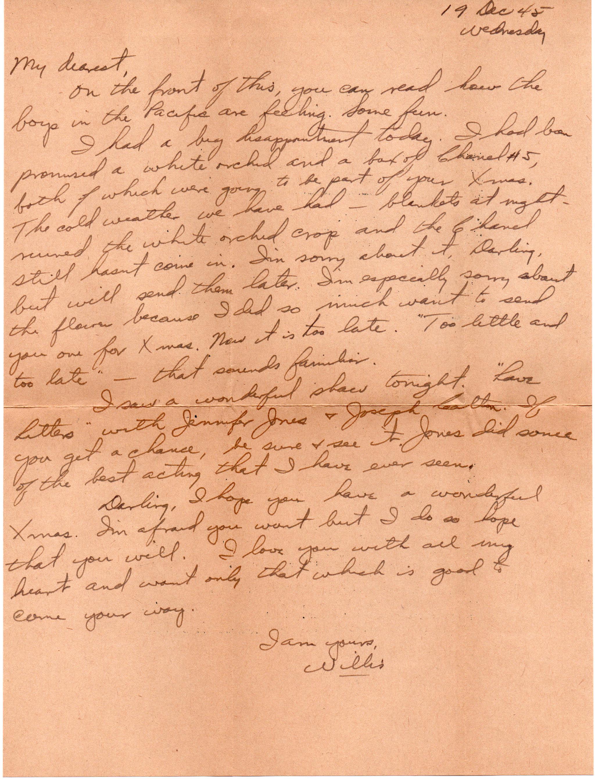 December 19, 1945: Front of letter