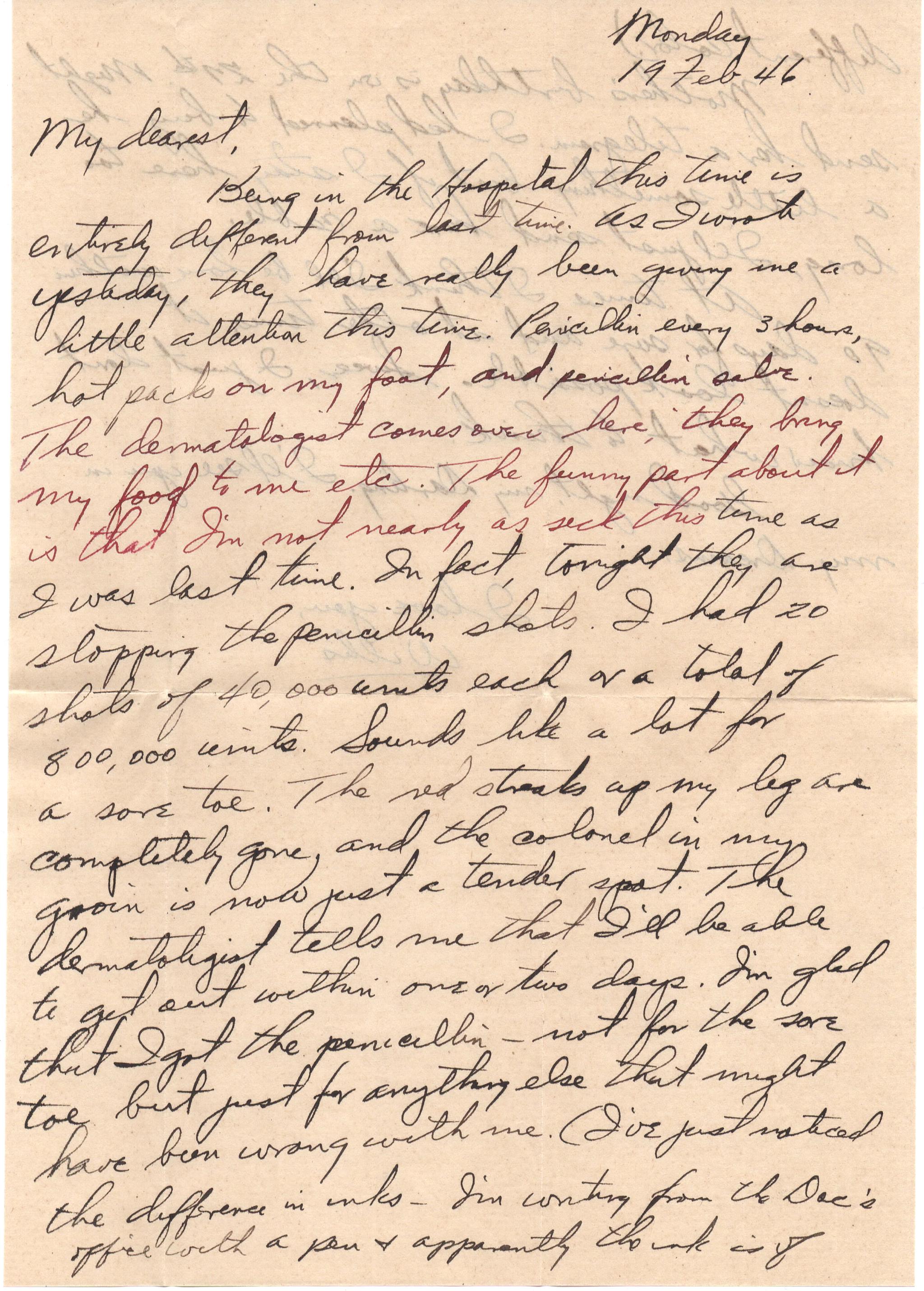 February 19, 1946: Front of letter