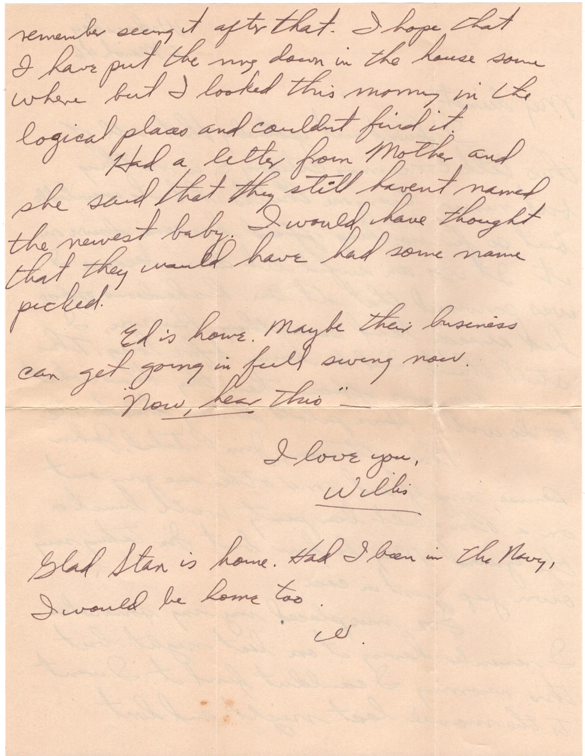 March 6, 1946: Back of letter