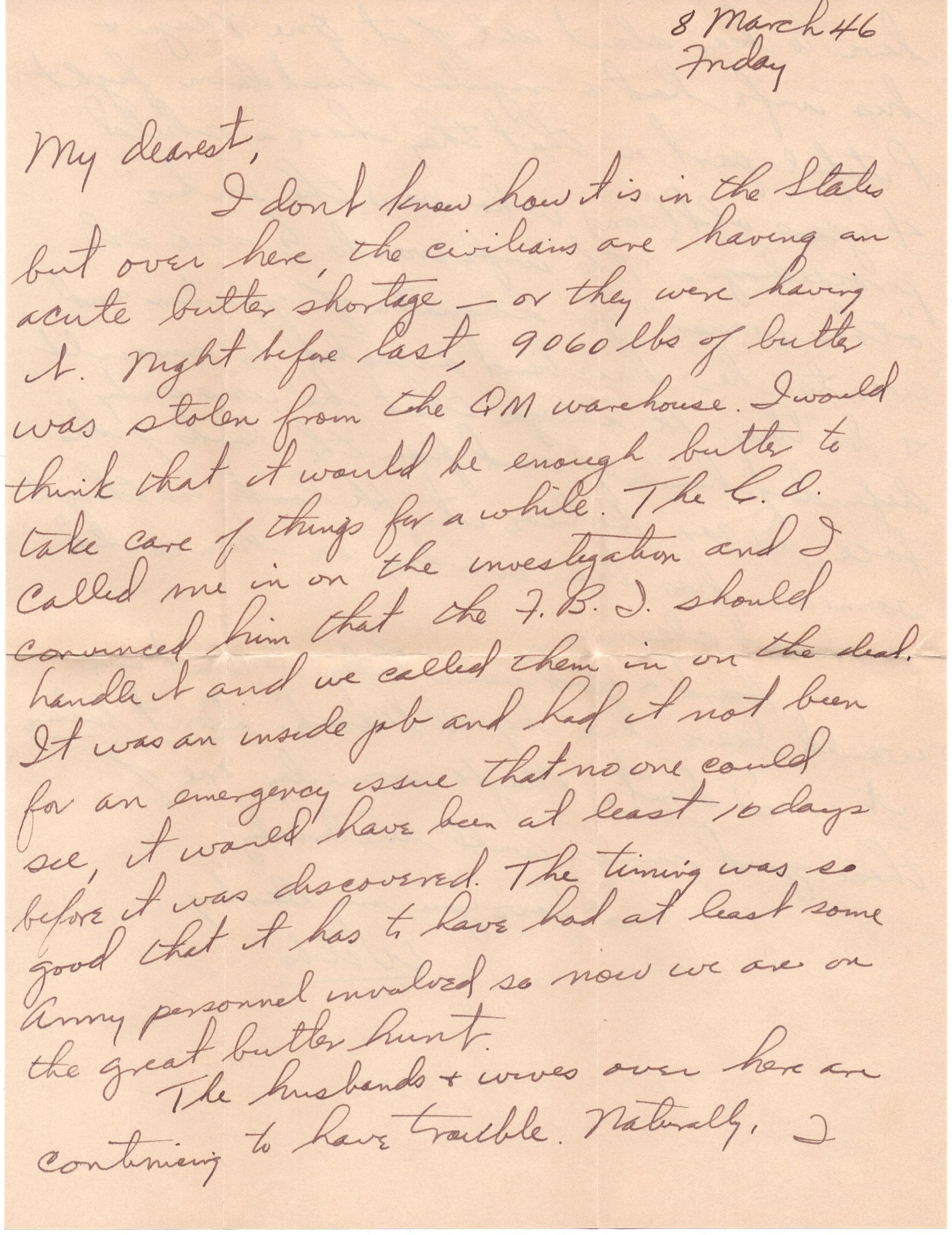 March 8, 1946: Front of letter