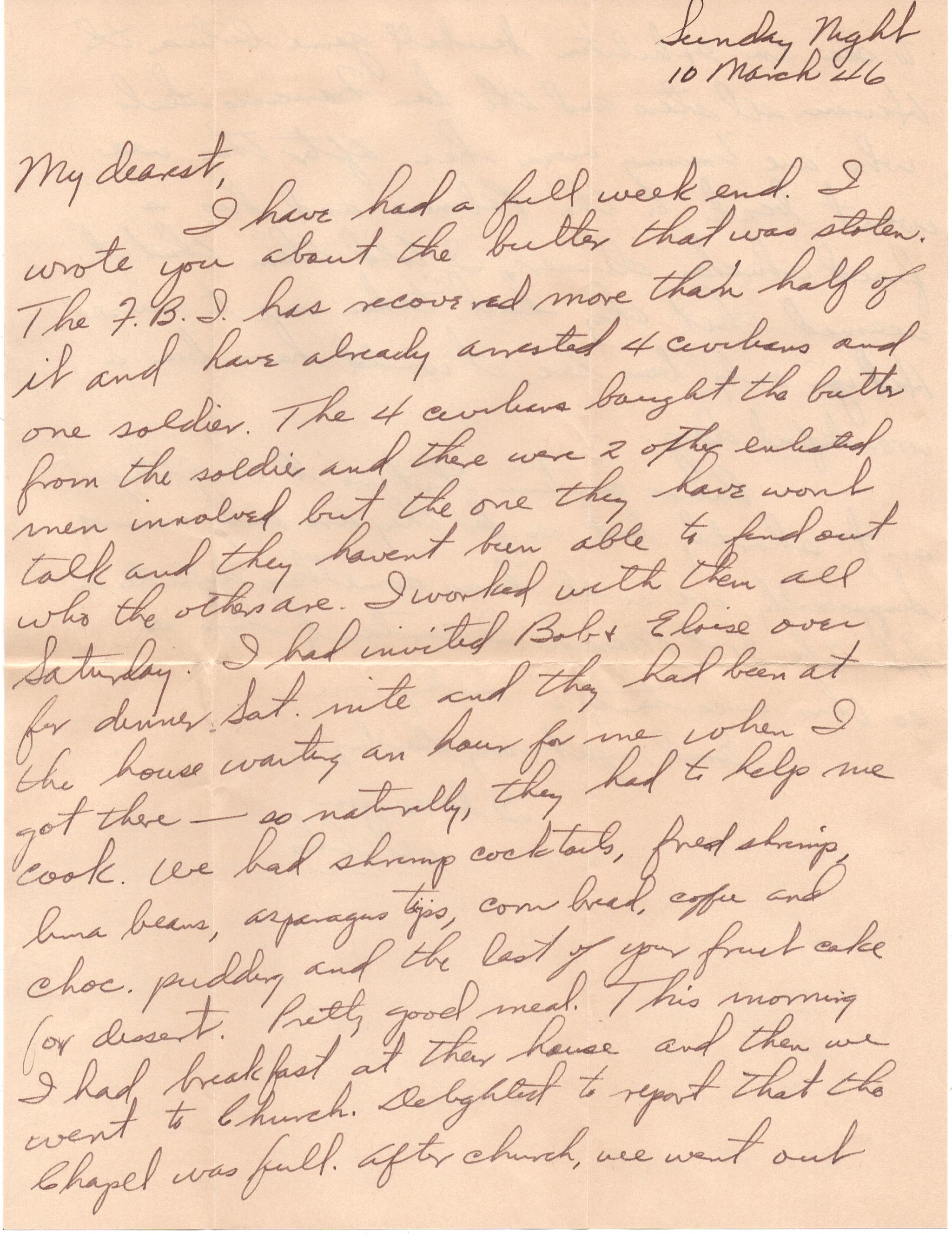 March 10, 1946: Front of letter