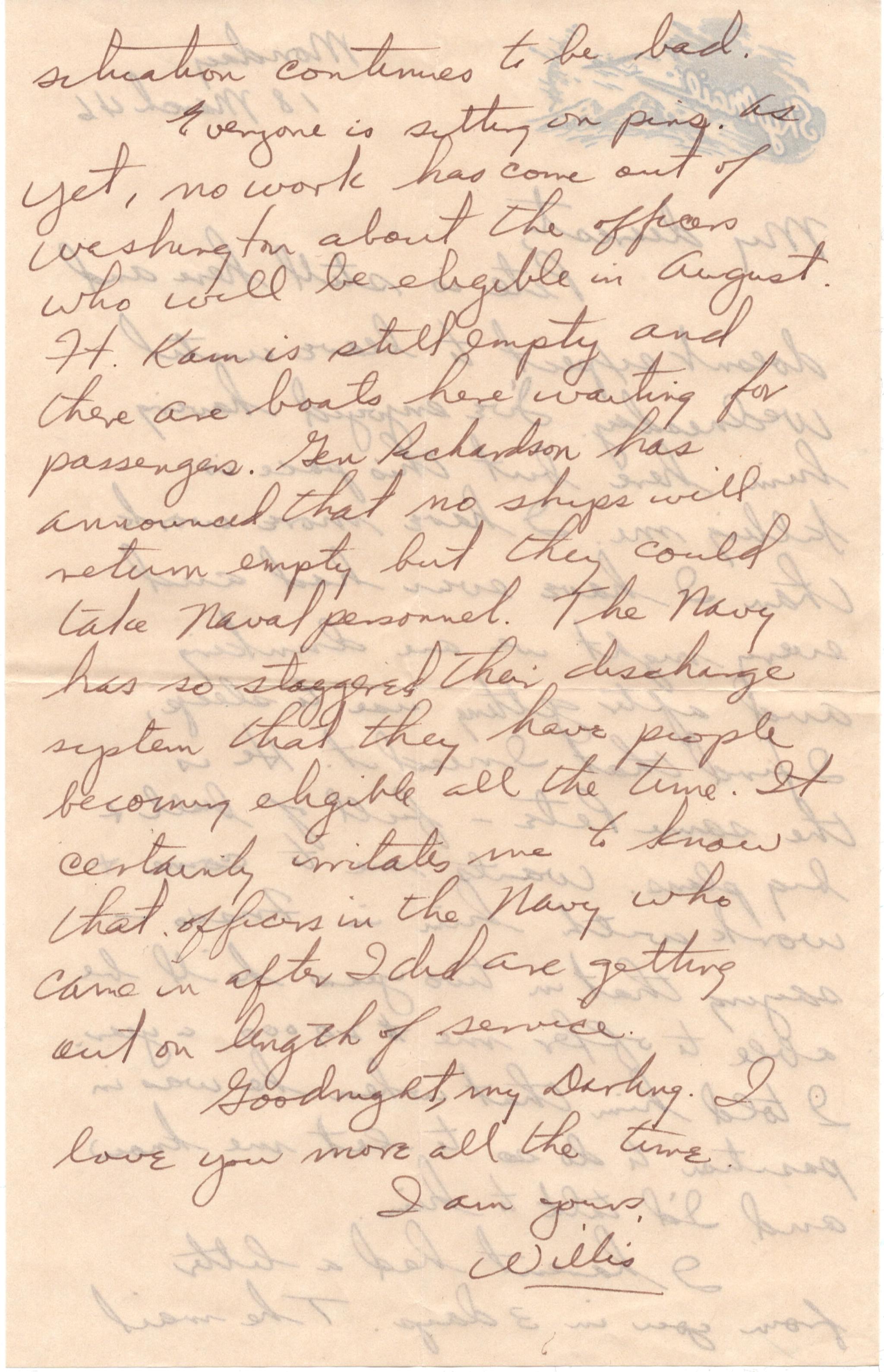 March 18, 1946: Back of letter