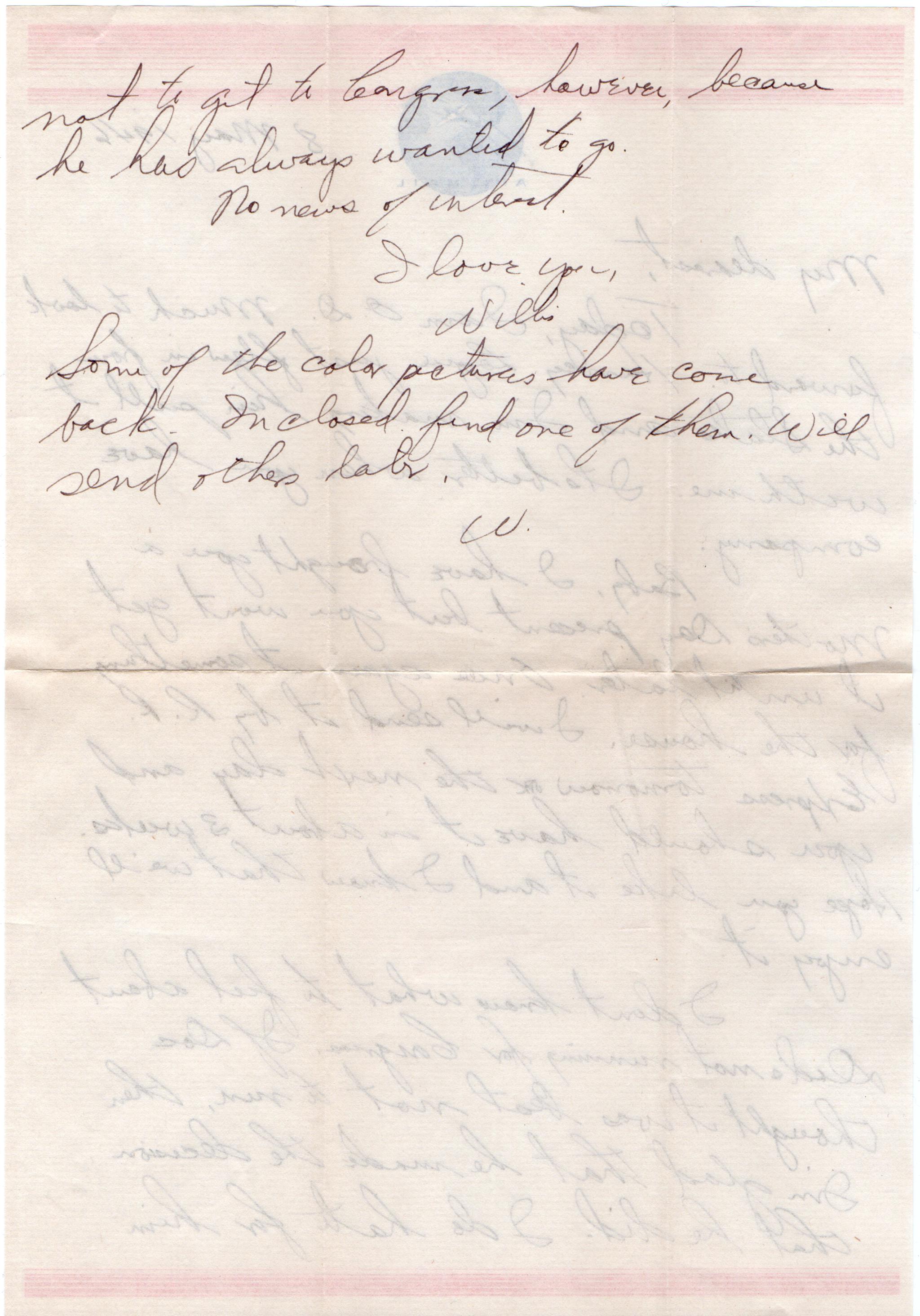 May 8, 1946: Back of letter