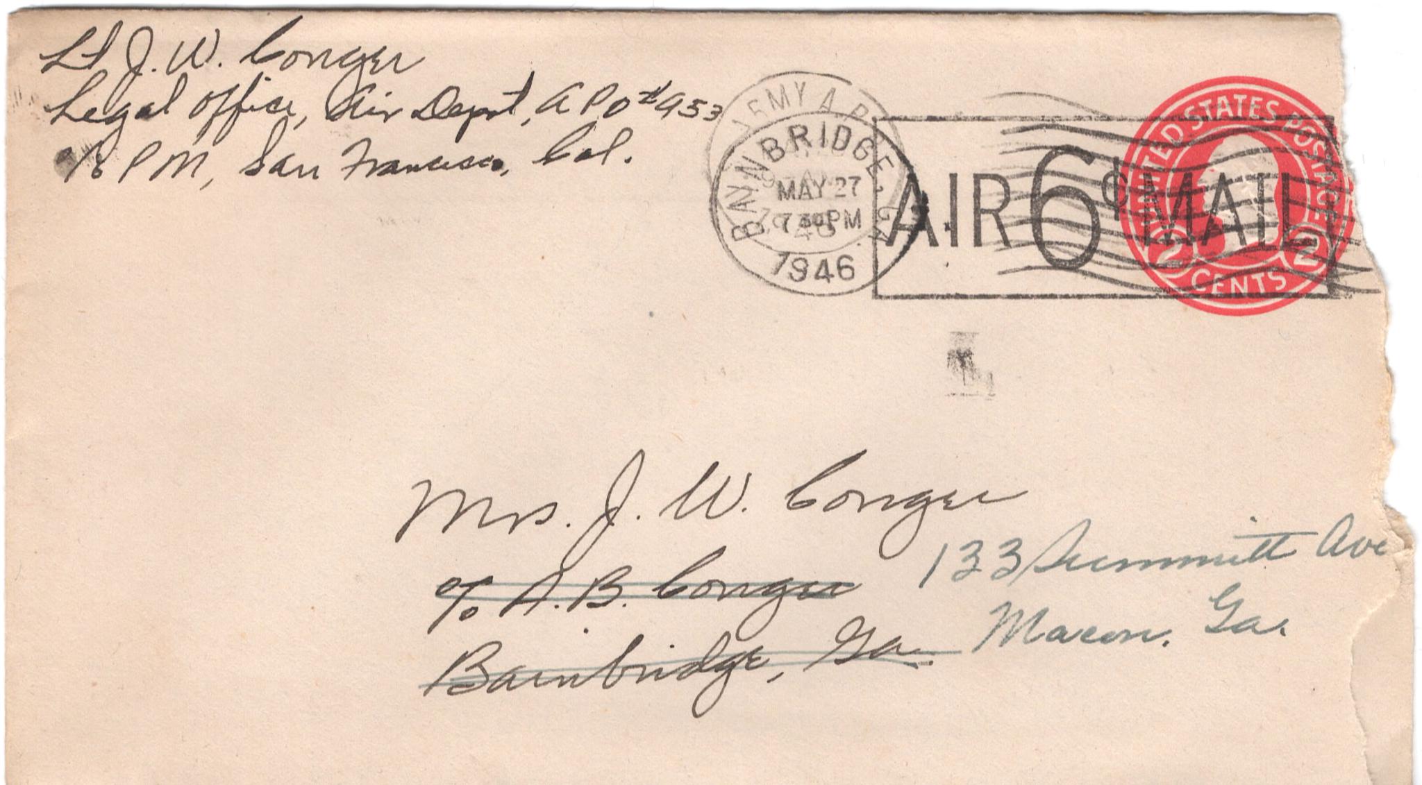 May 17, 1946: Front of envelope