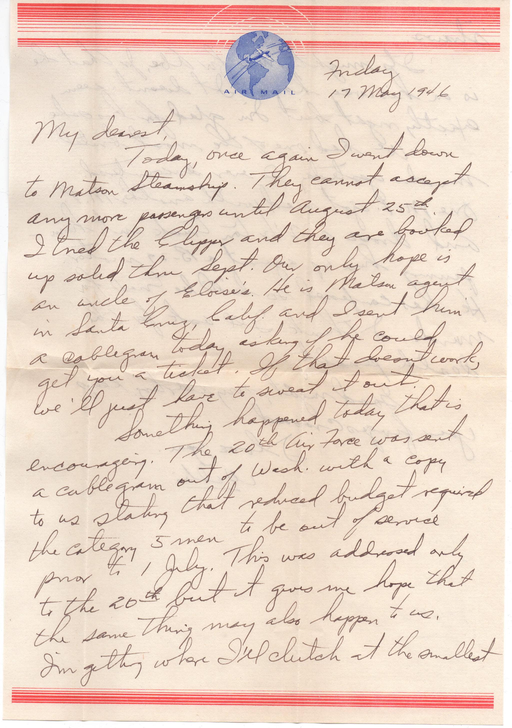 May 17, 1946: Front of letter