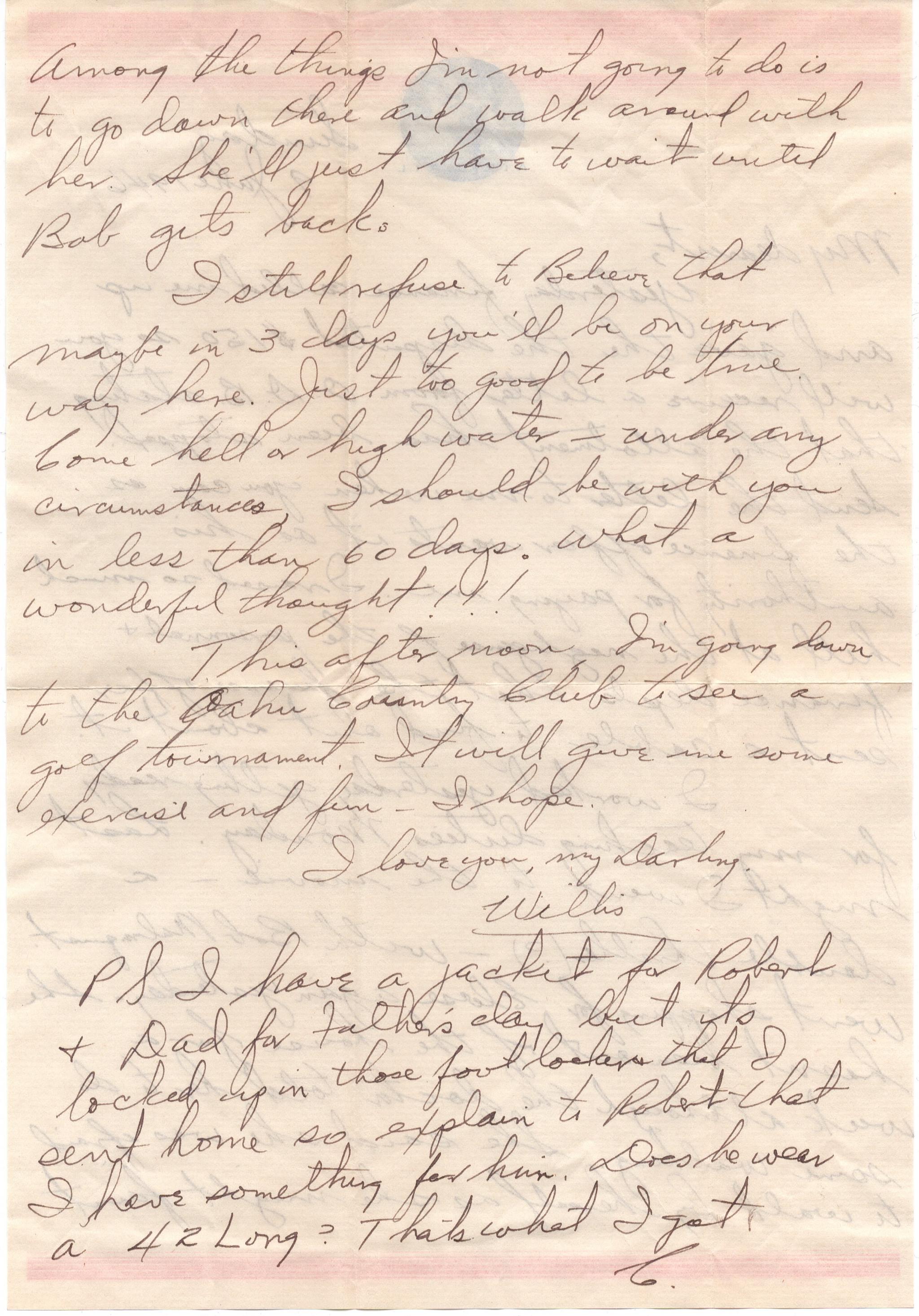 June 9, 1946: Back of letter