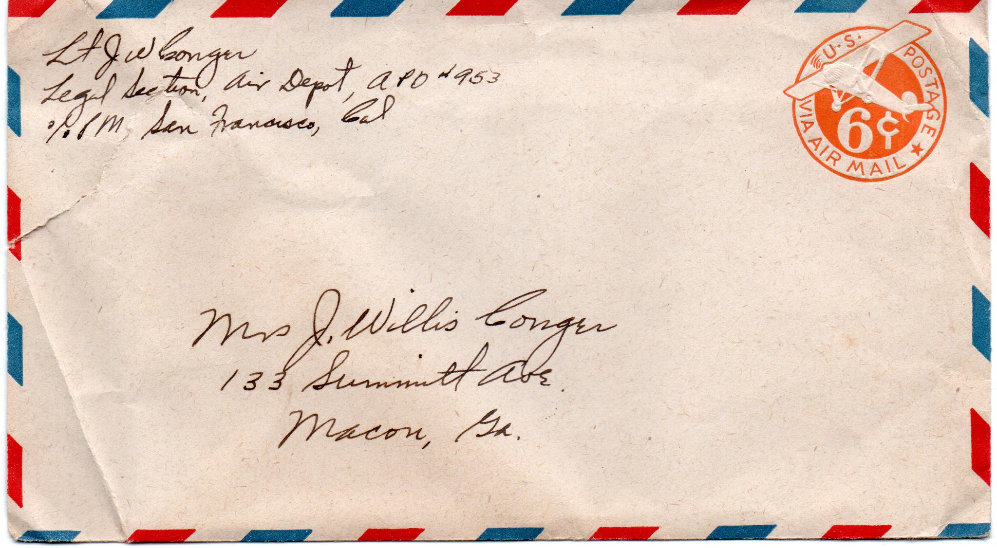 June 16, 1946: Front of envelope