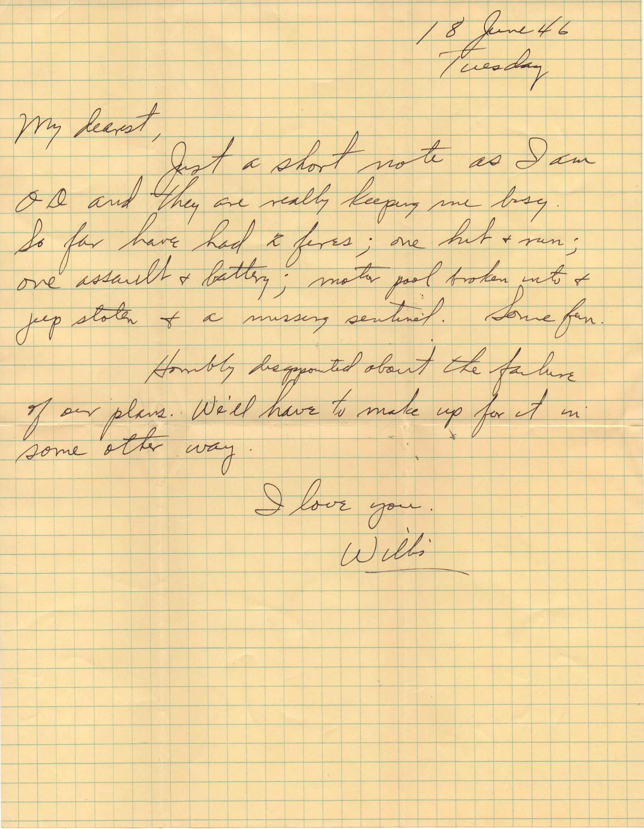 June 18, 1946: Front of letter