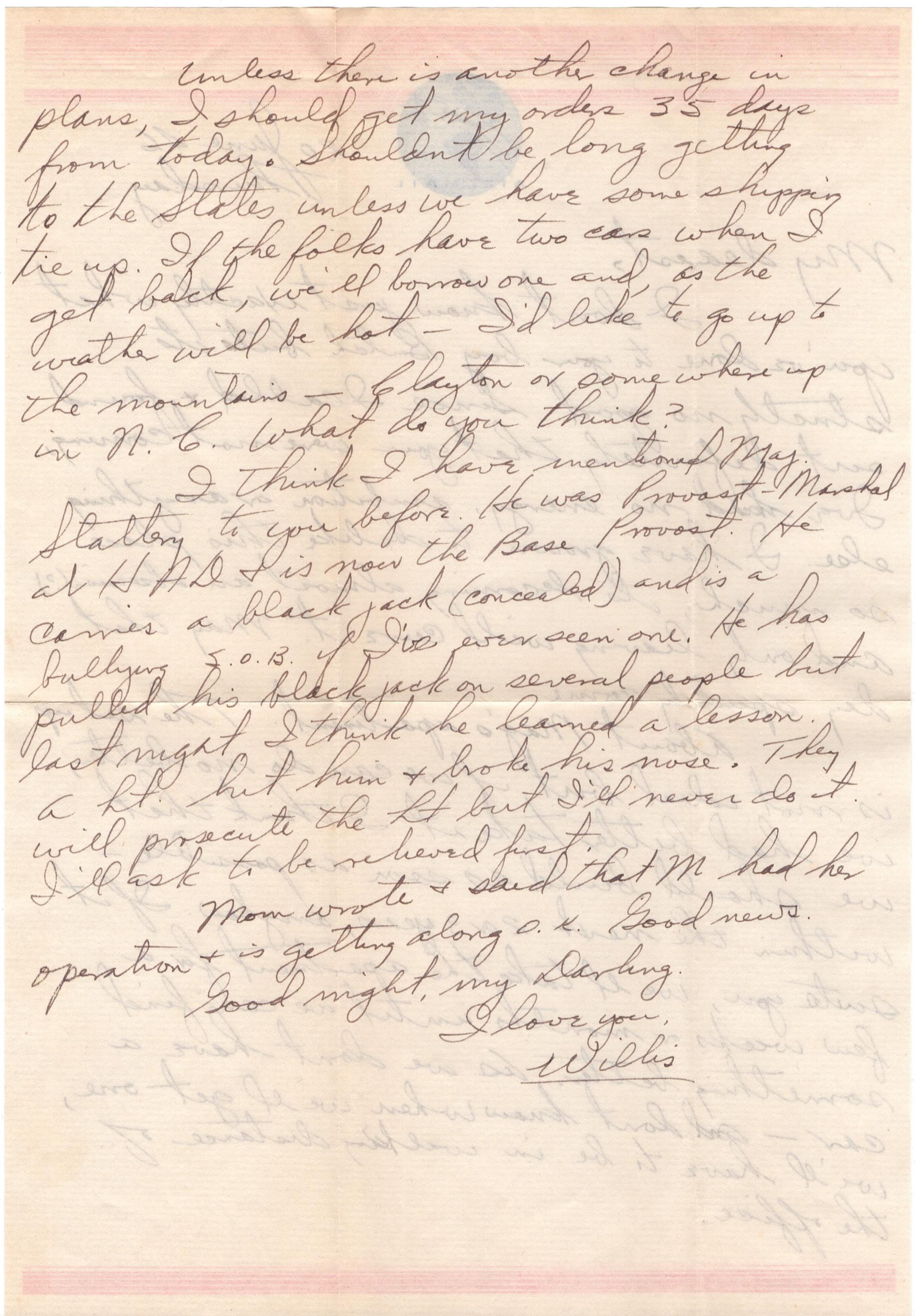 June 20, 1946: Back of letter