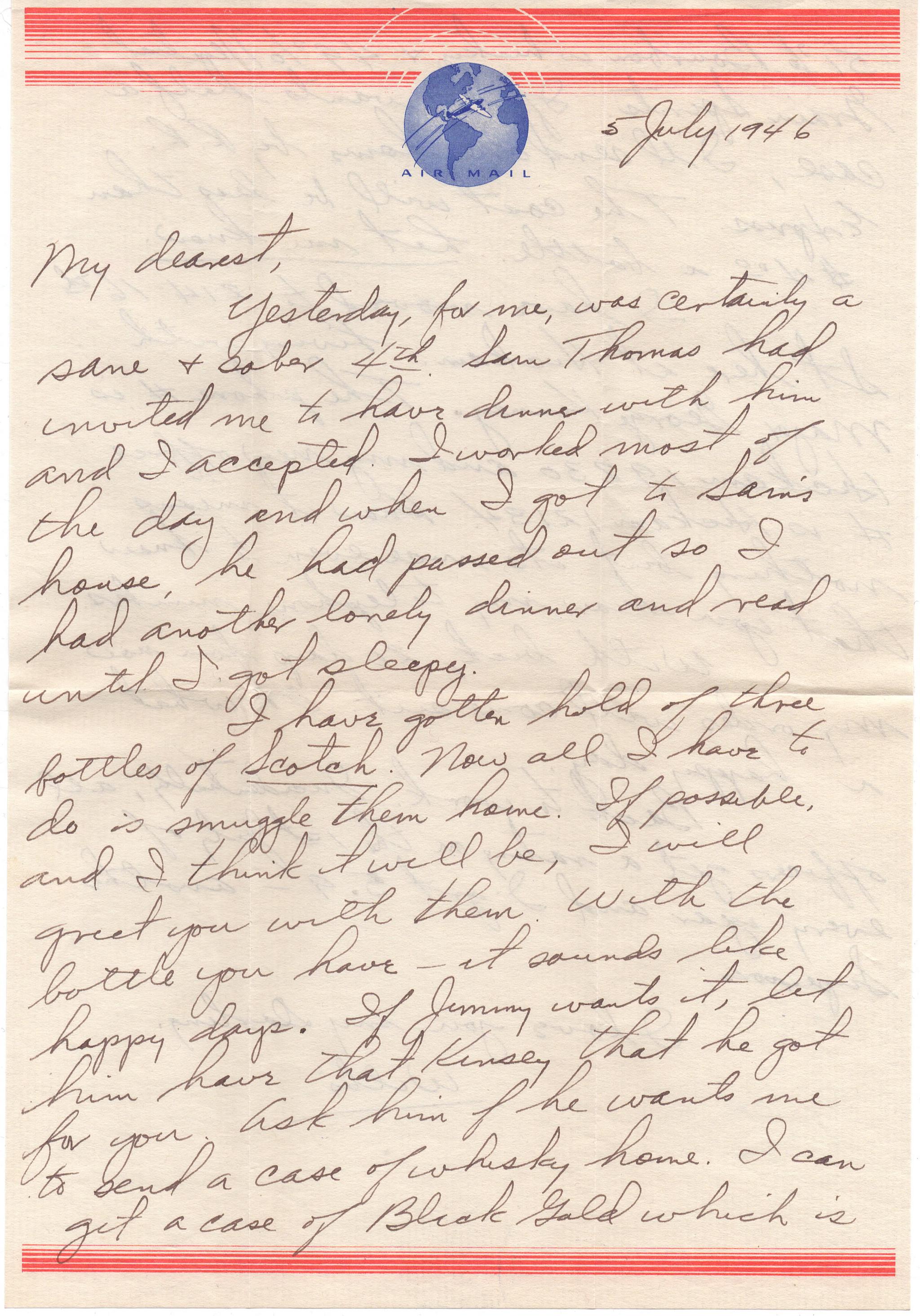 July 5, 1946: Front of letter