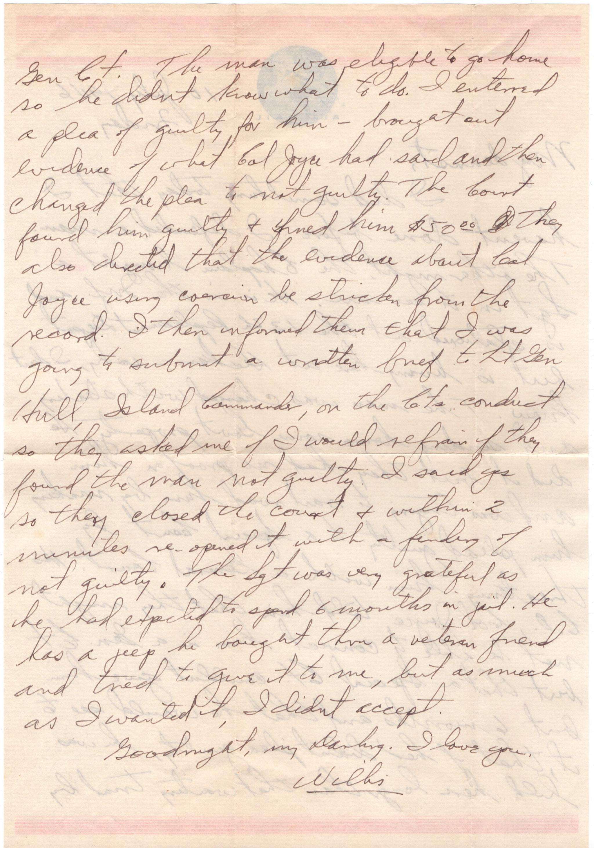 July 10, 1946: Back of letter