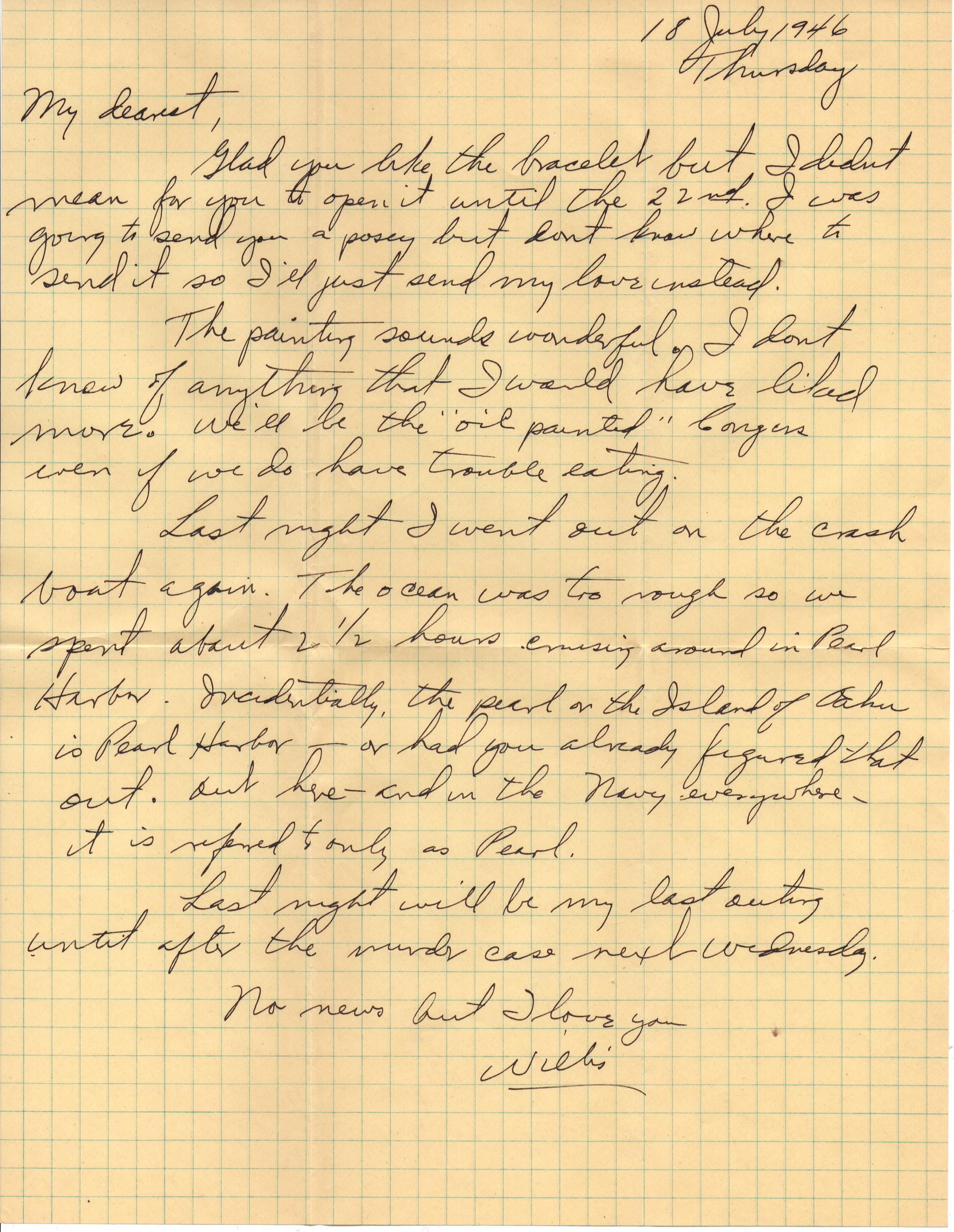 July 18, 1946: Front of letter