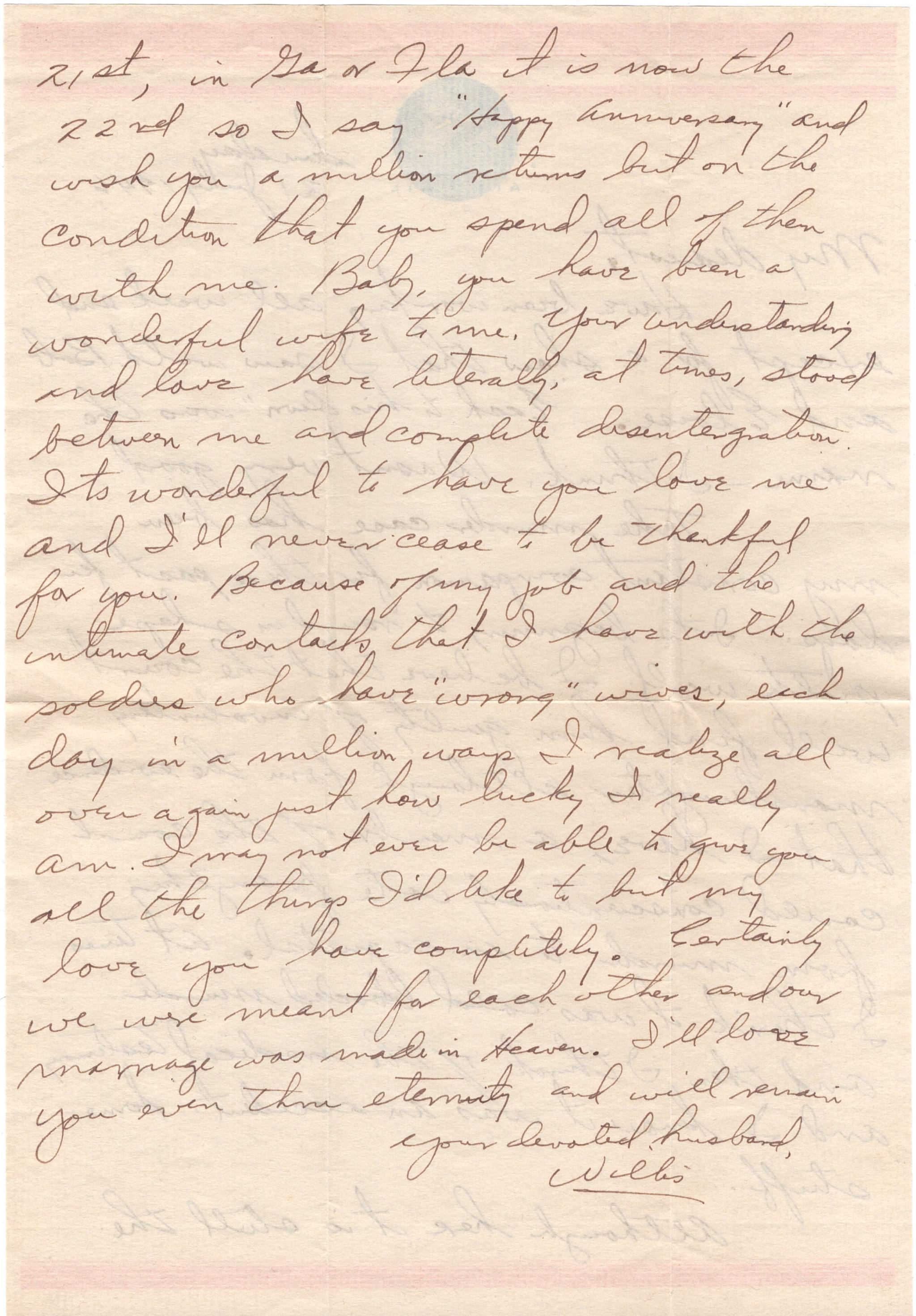 July 21, 1946: Back of letter