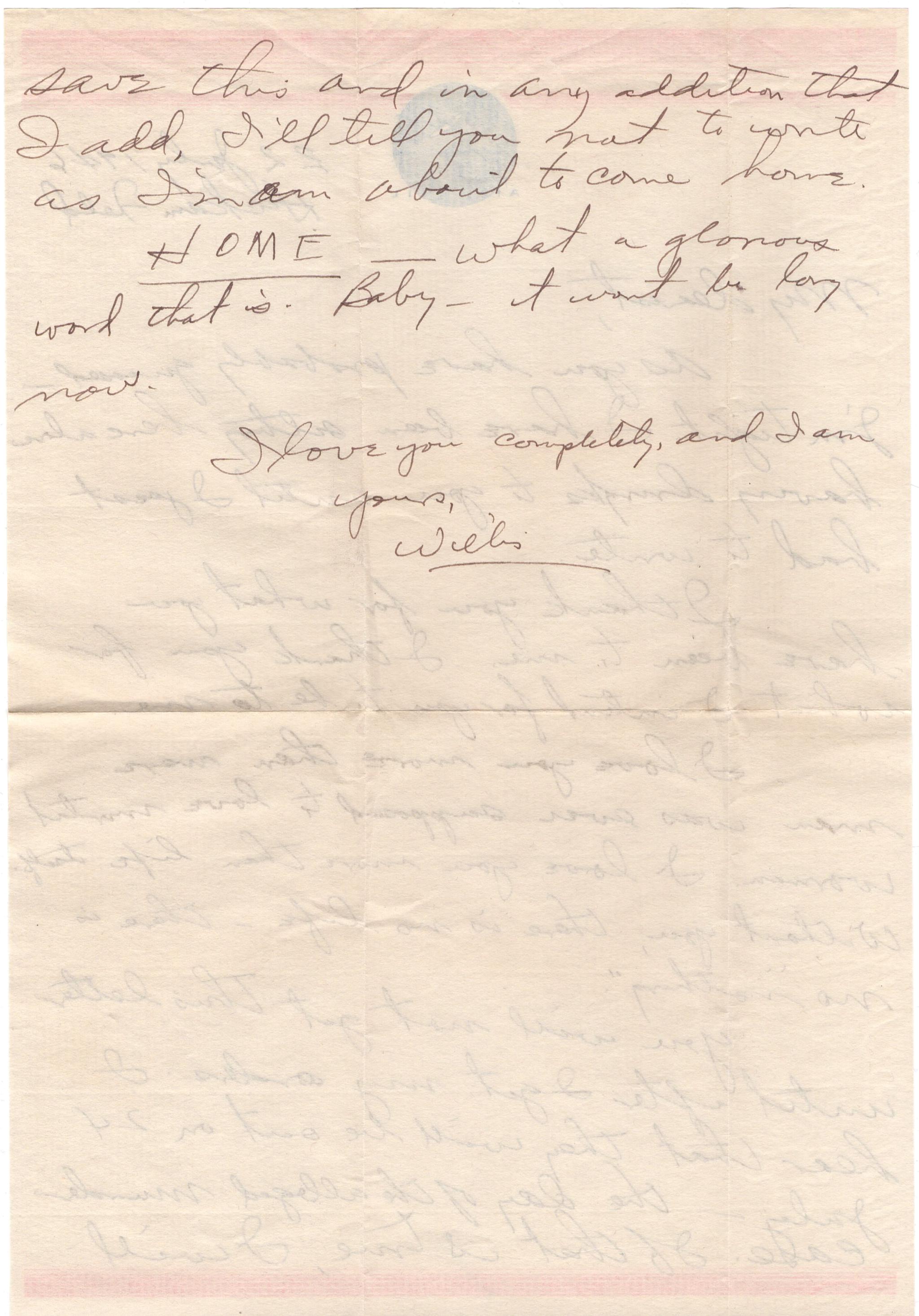 July 22, 1946: Back of letter