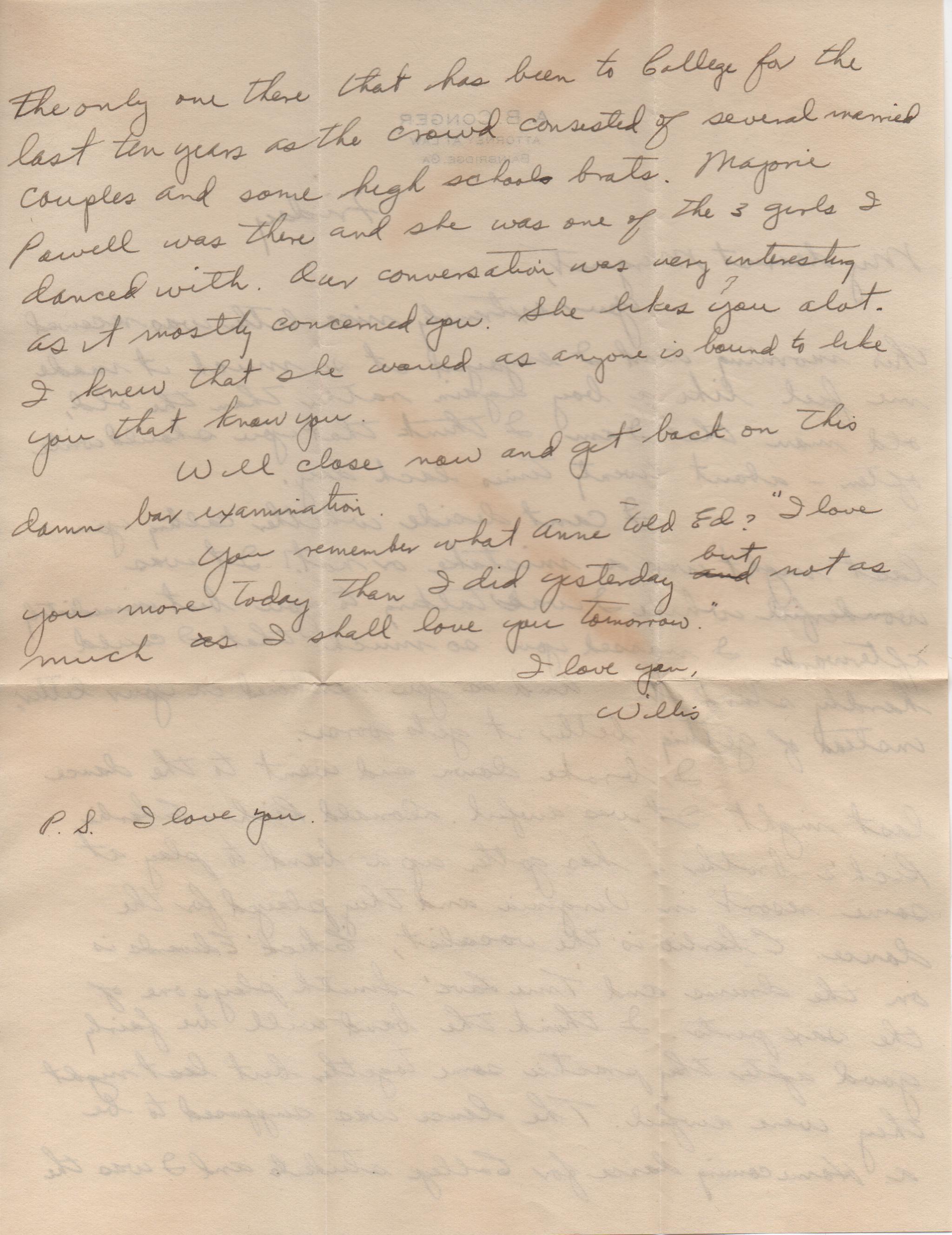 September 5, 2020: Back of letter